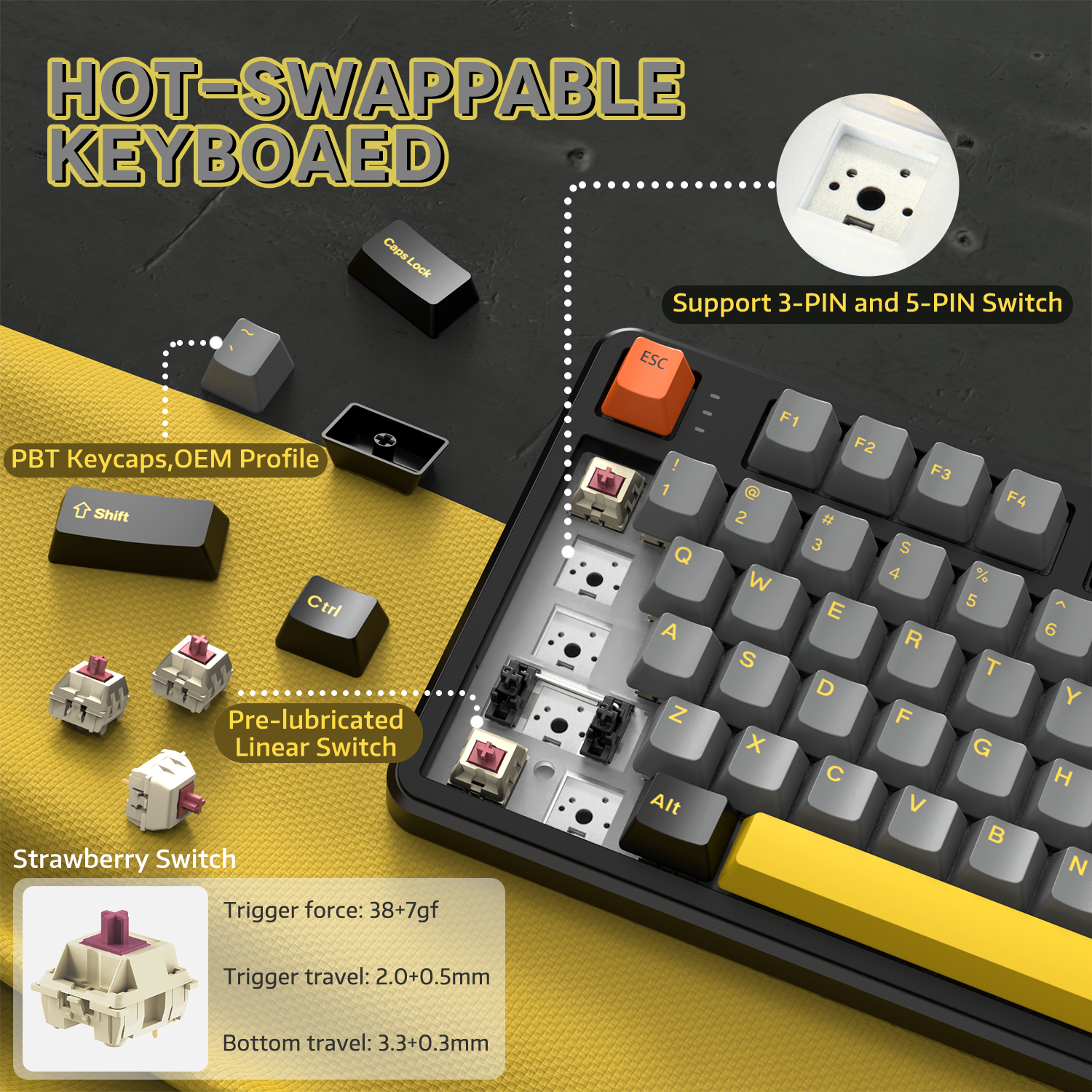 Clavier mécanique à joint tri-mode ATTACK SHARK X87