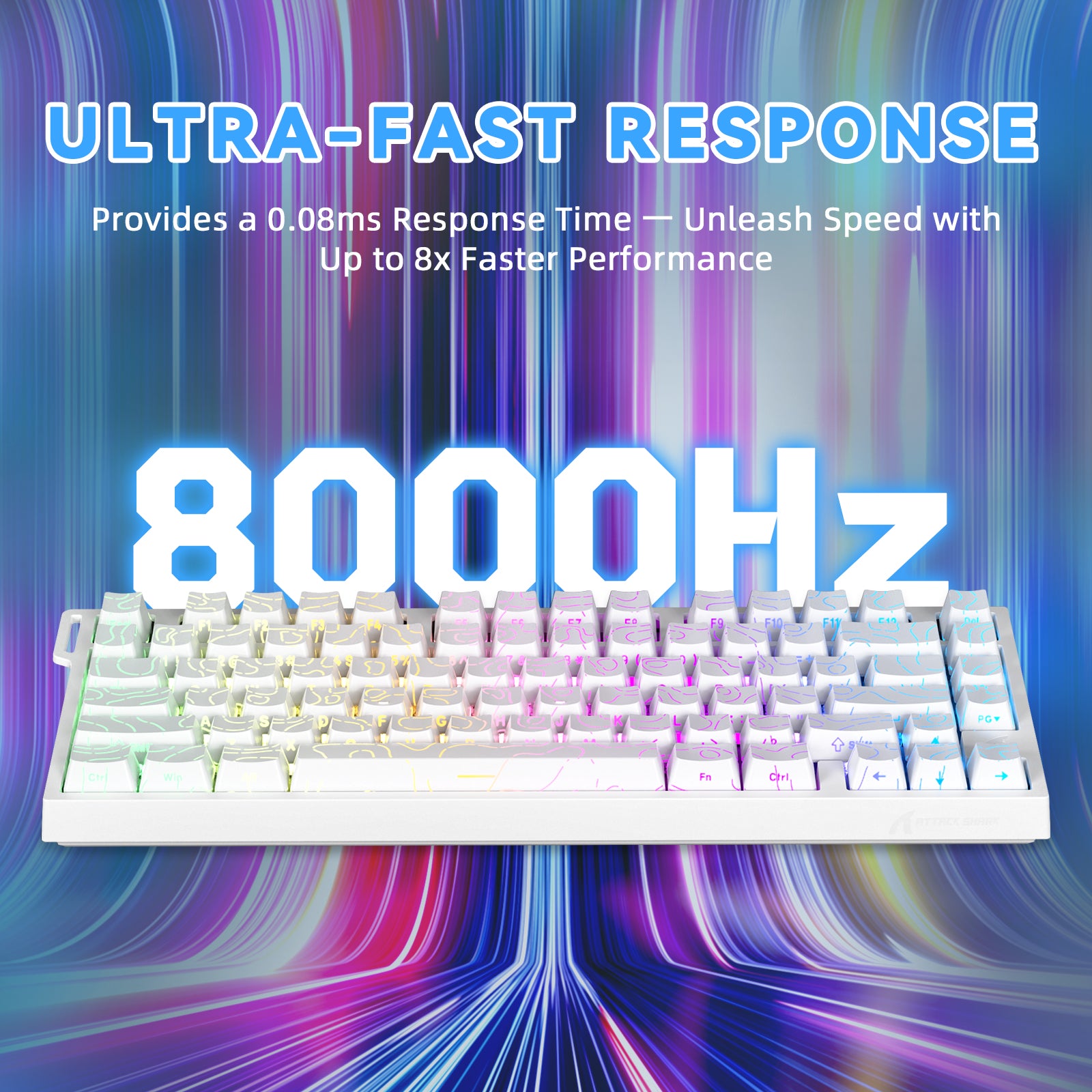 Clavier ATTACK SHARK R82 HE à déclenchement rapide avec interrupteur magnétique et RT de 0,005 mm