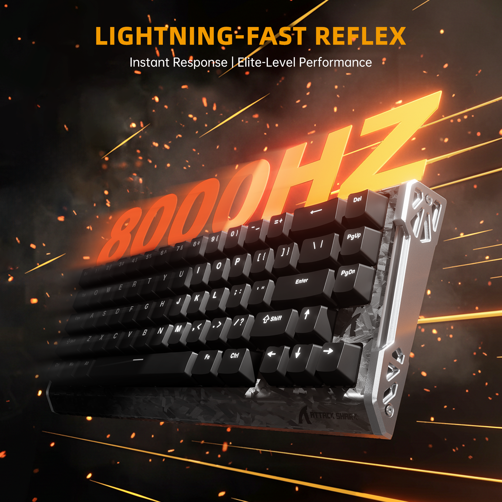 Clavier ATTACK SHARK R68 HE en fibre de carbone avec interrupteurs magnétiques à déclenchement rapide
