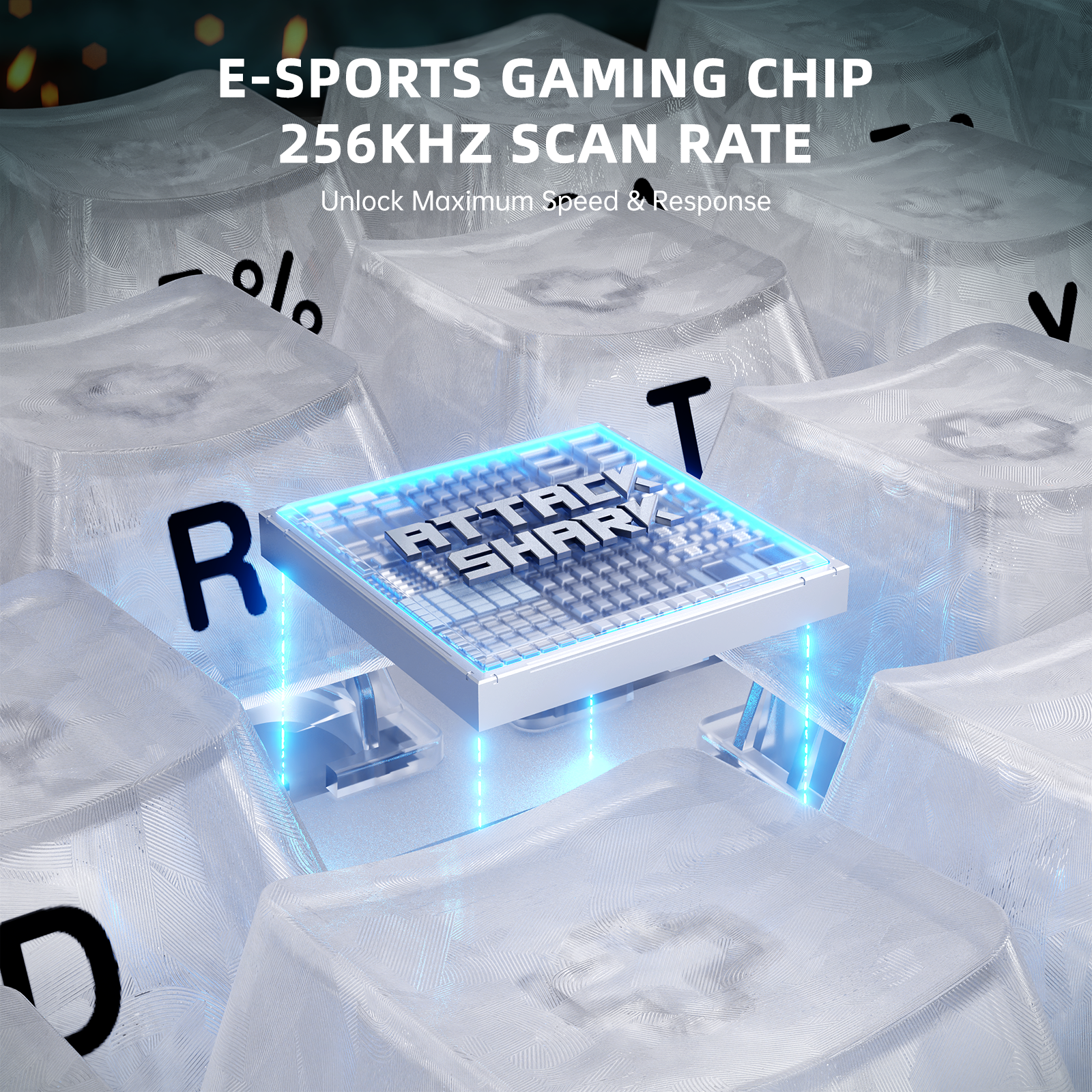 Clavier ATTACK SHARK R68 HE en fibre de carbone avec interrupteurs magnétiques à déclenchement rapide