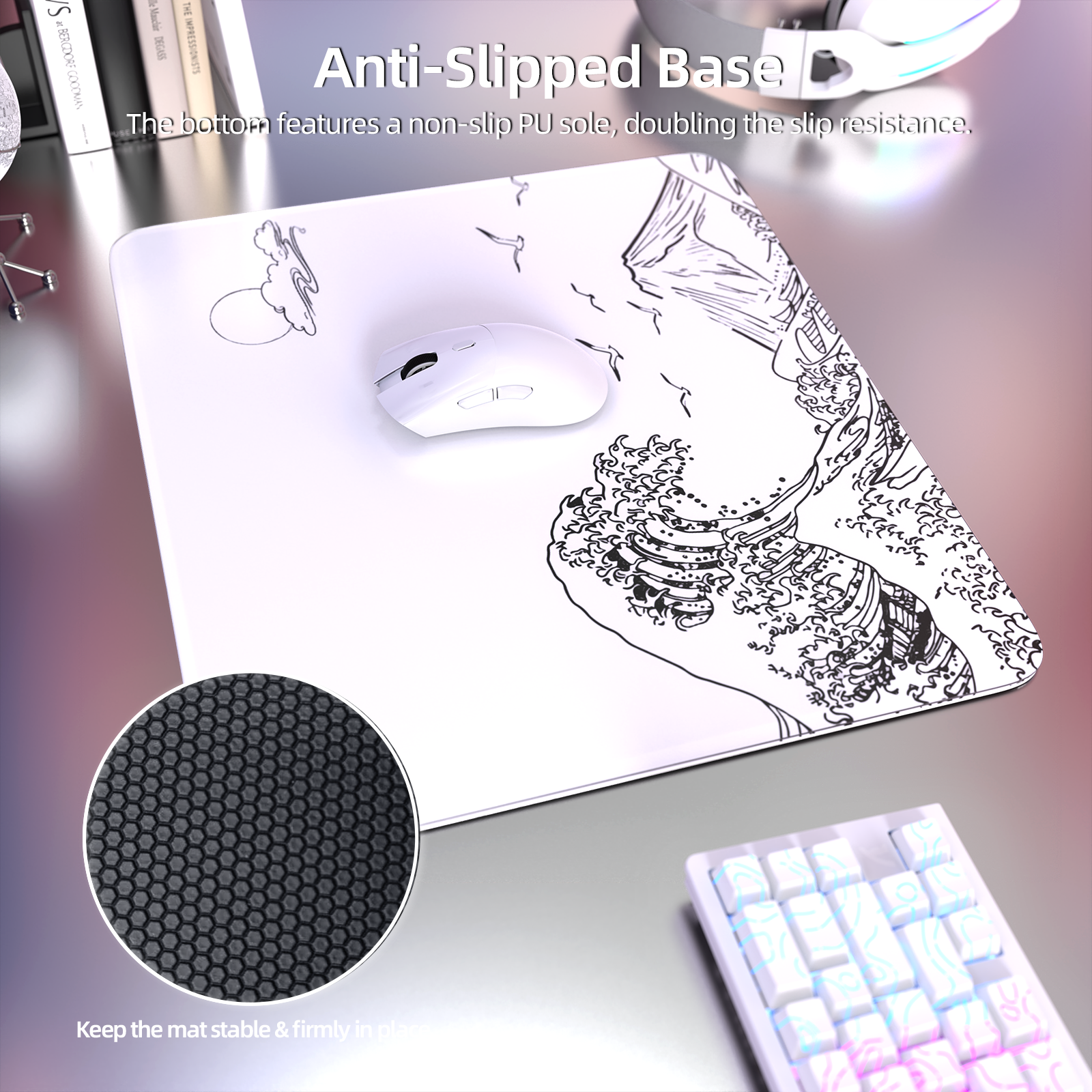 Tapis de souris gaming en verre trempé ATTACK SHARK CM05