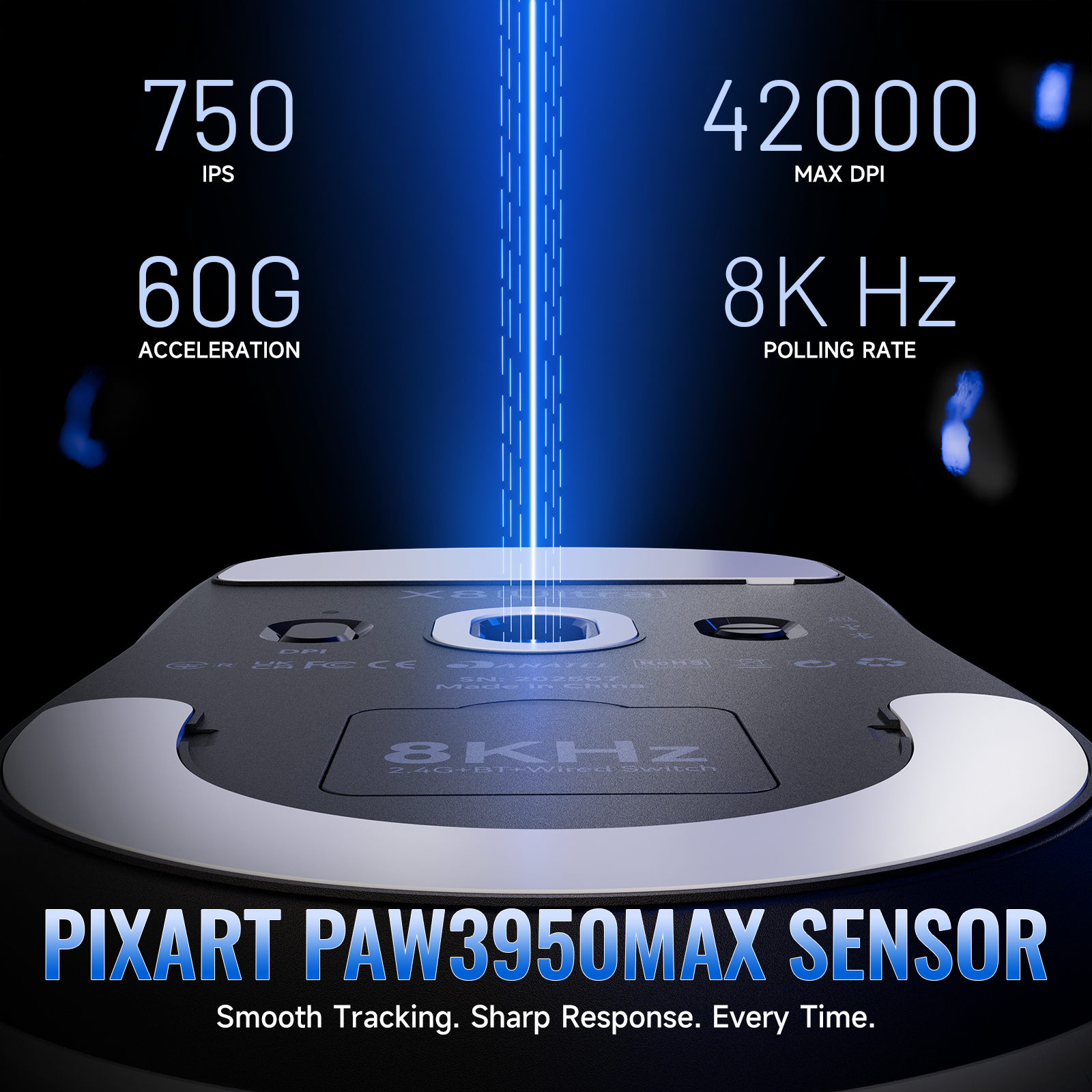 Souris de jeu sans fil légère tri-mode ATTACK SHARK X8 Series