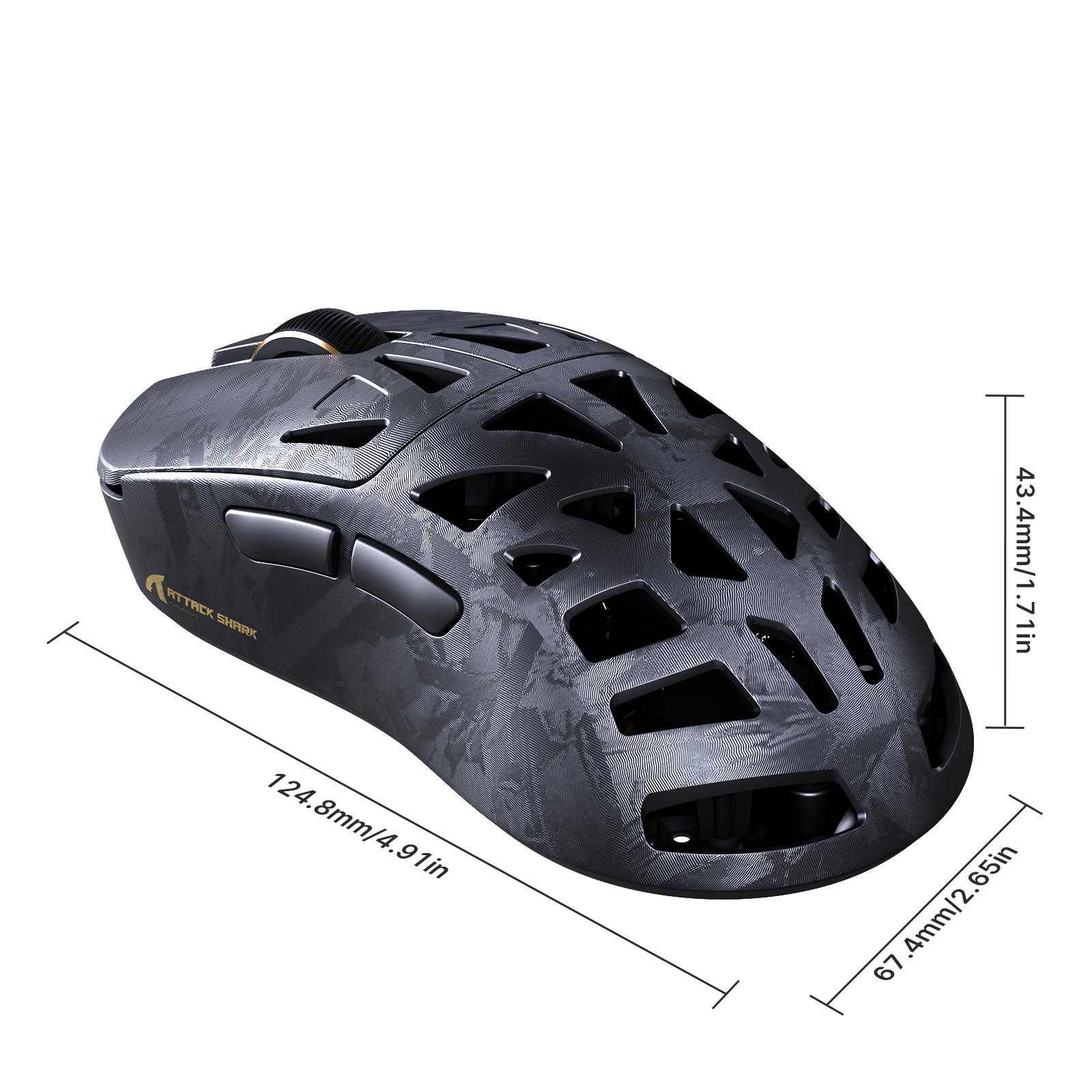 Souris de jeu sans fil ATTACK SHARK RS6 ULTRA en fibre de carbone PAW3955MAX
