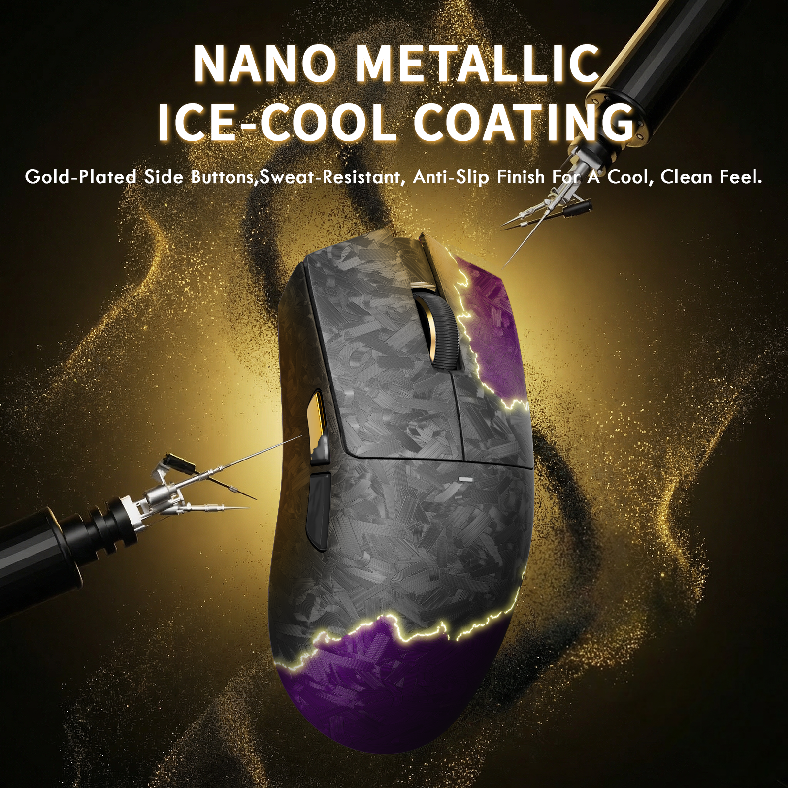Souris de jeu sans fil ATTACK SHARK X11 ULTRA en fibre de carbone avec câble LED Ultra C06