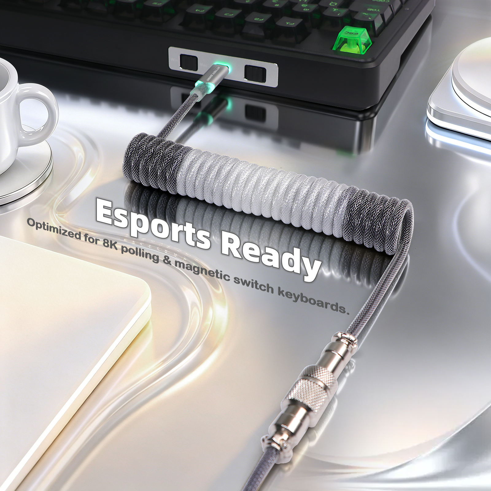 Câble en Spirale ATTACK SHARK C01ULTIMATE pour Clavier Magnétique 8KHz