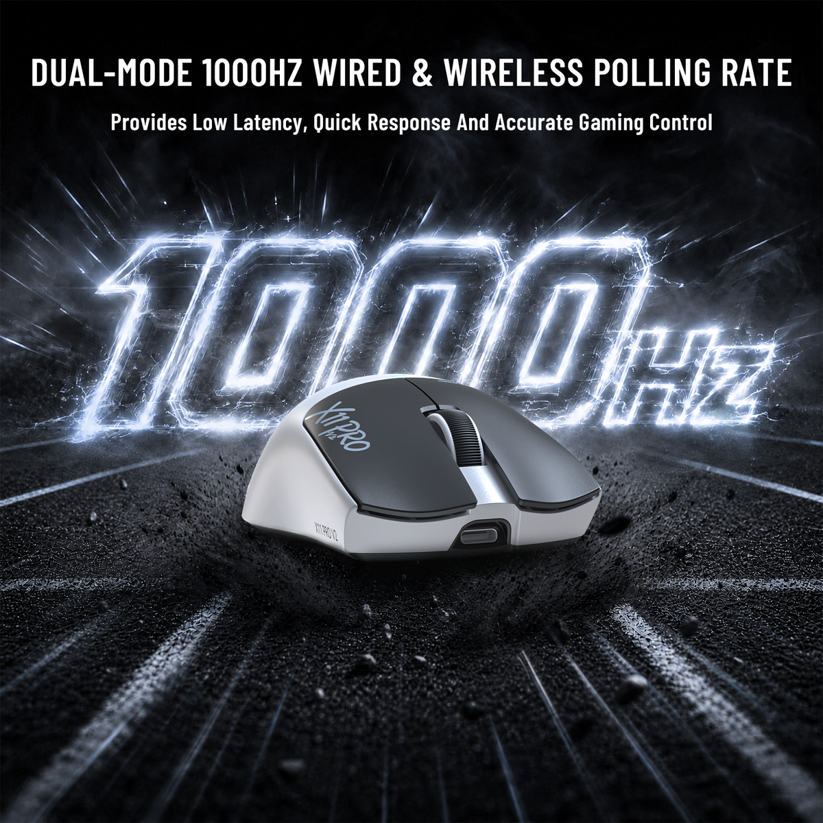 Souris de jeu sans fil ATTACK SHARK X11 PRO V2 avec écran TFT, station de charge et câble enroulé C06