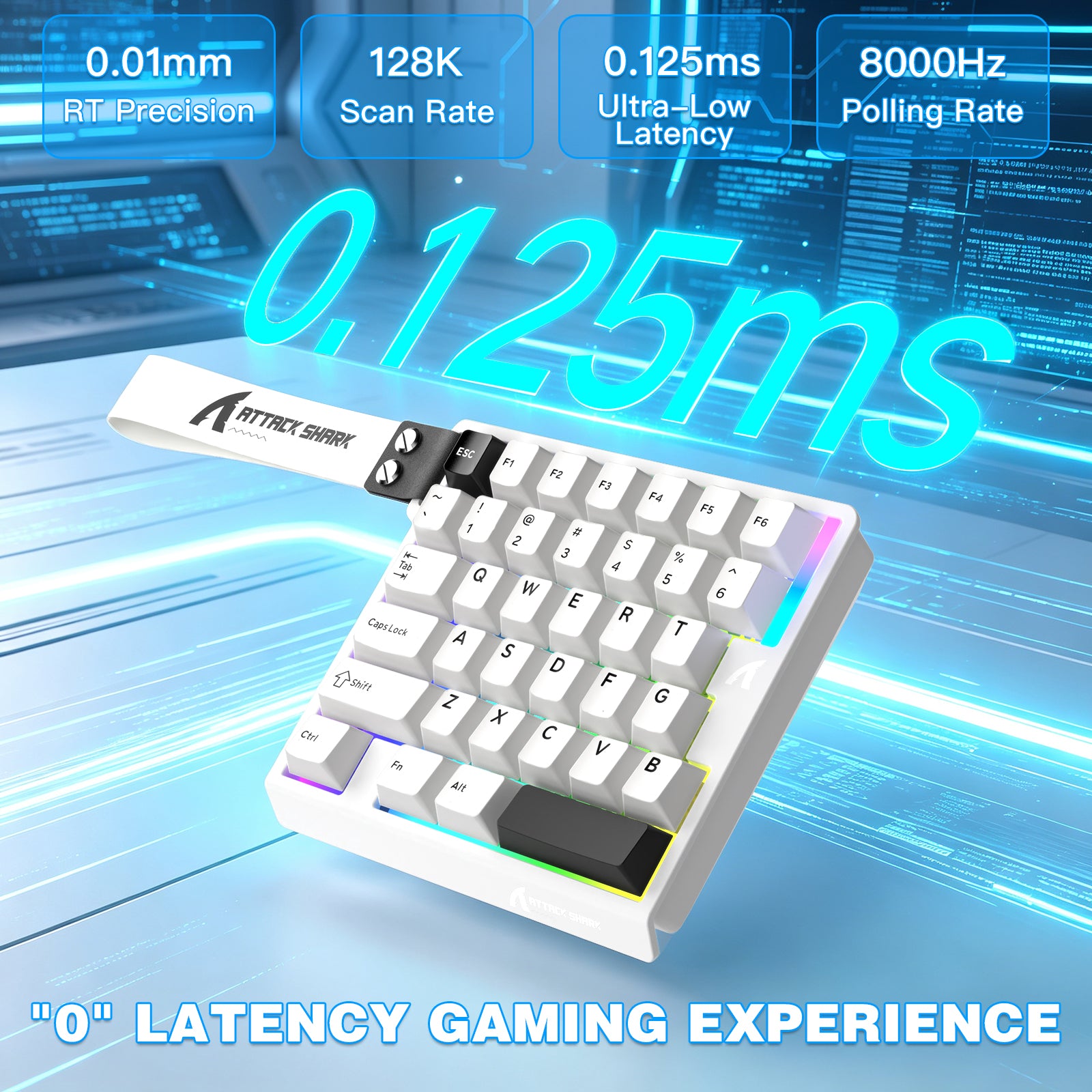 Clavier à interrupteur magnétique à une main ATTACK SHARK M36 HE