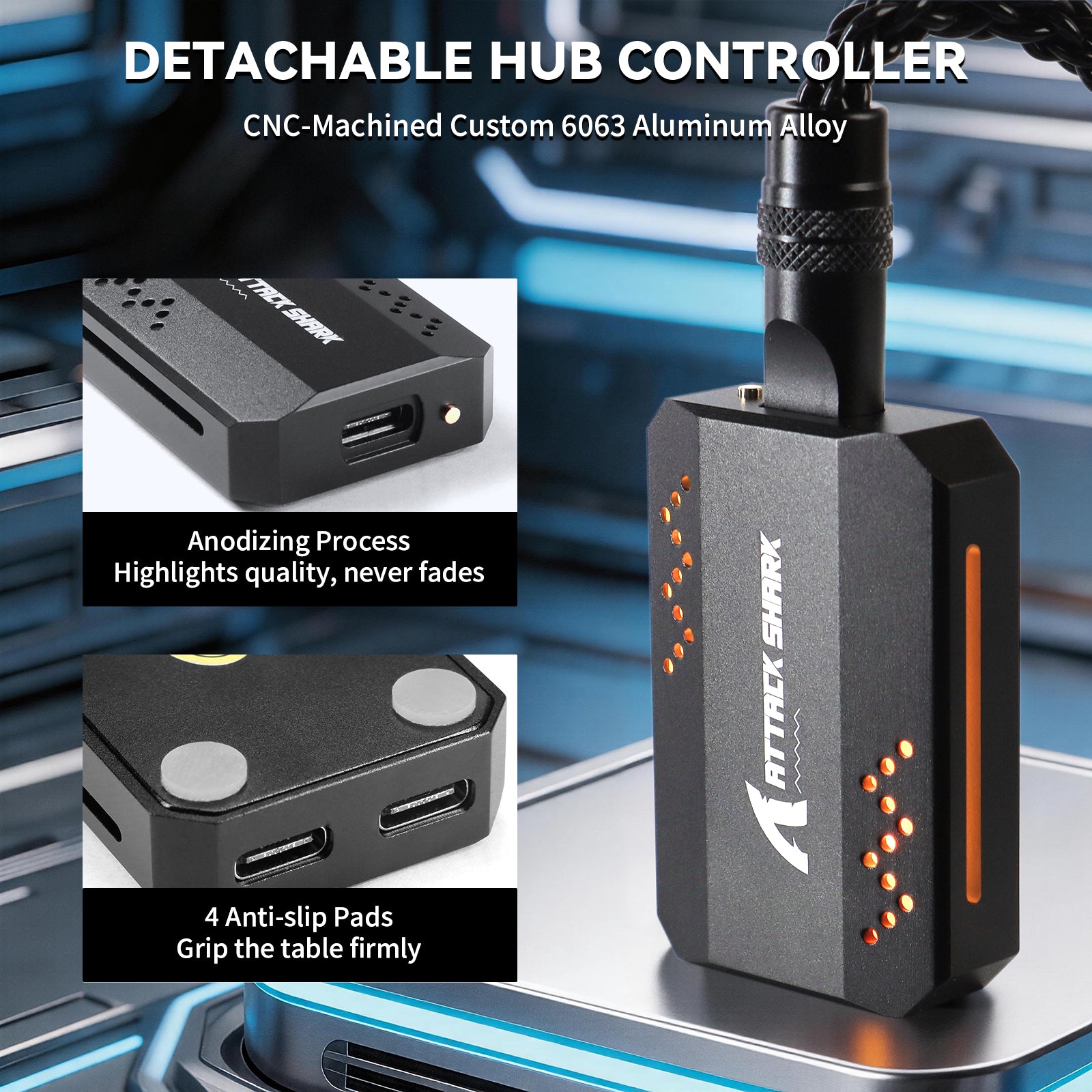 Câble 2-en-1 Type C ATTACK SHARK C07 PRO pour Clavier/Souris Gaming 8KHz
