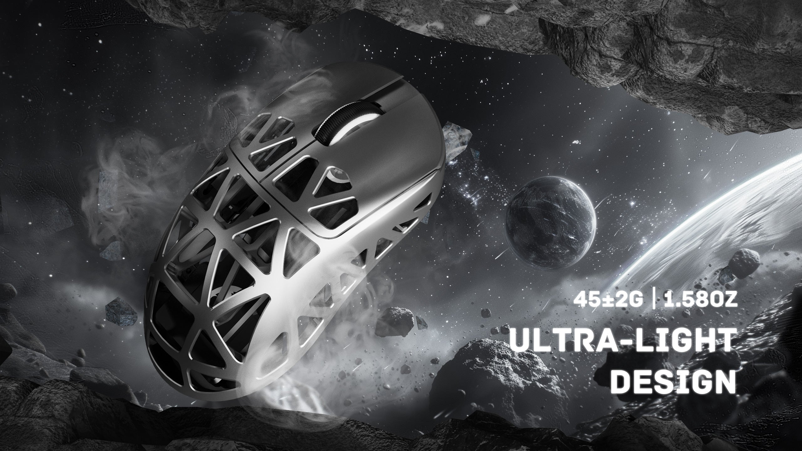 ATTACK SHARK R2 Souris de jeu en alliage de magnésium PAW3950 8K avec câble enroulé pour souris (station de charge non incluse)