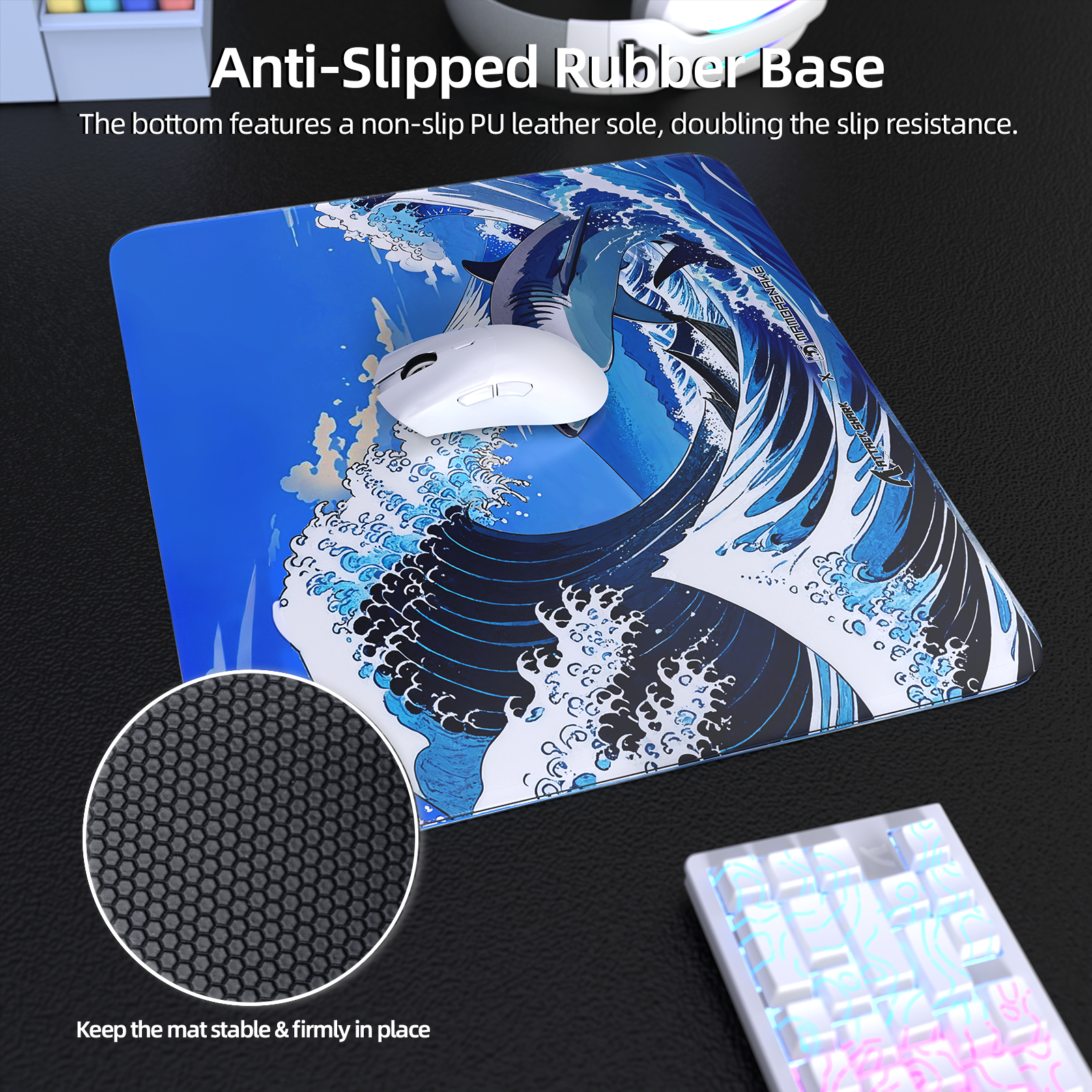 Tapis de souris gaming en verre trempé ATTACK SHARK CM05