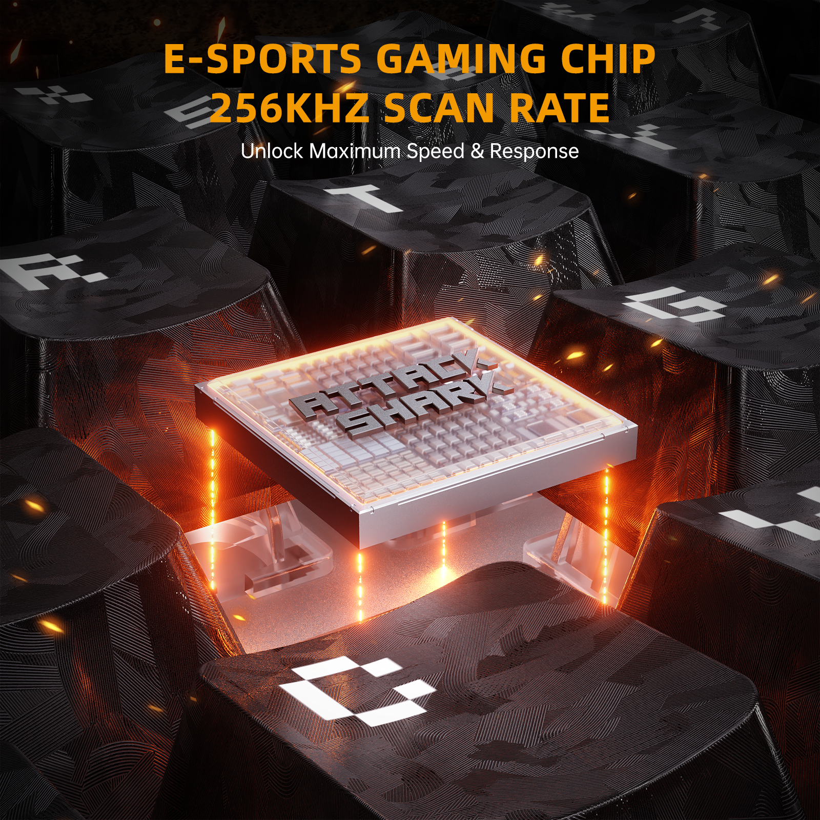 Clavier ATTACK SHARK R68 HE en fibre de carbone avec interrupteurs magnétiques à déclenchement rapide