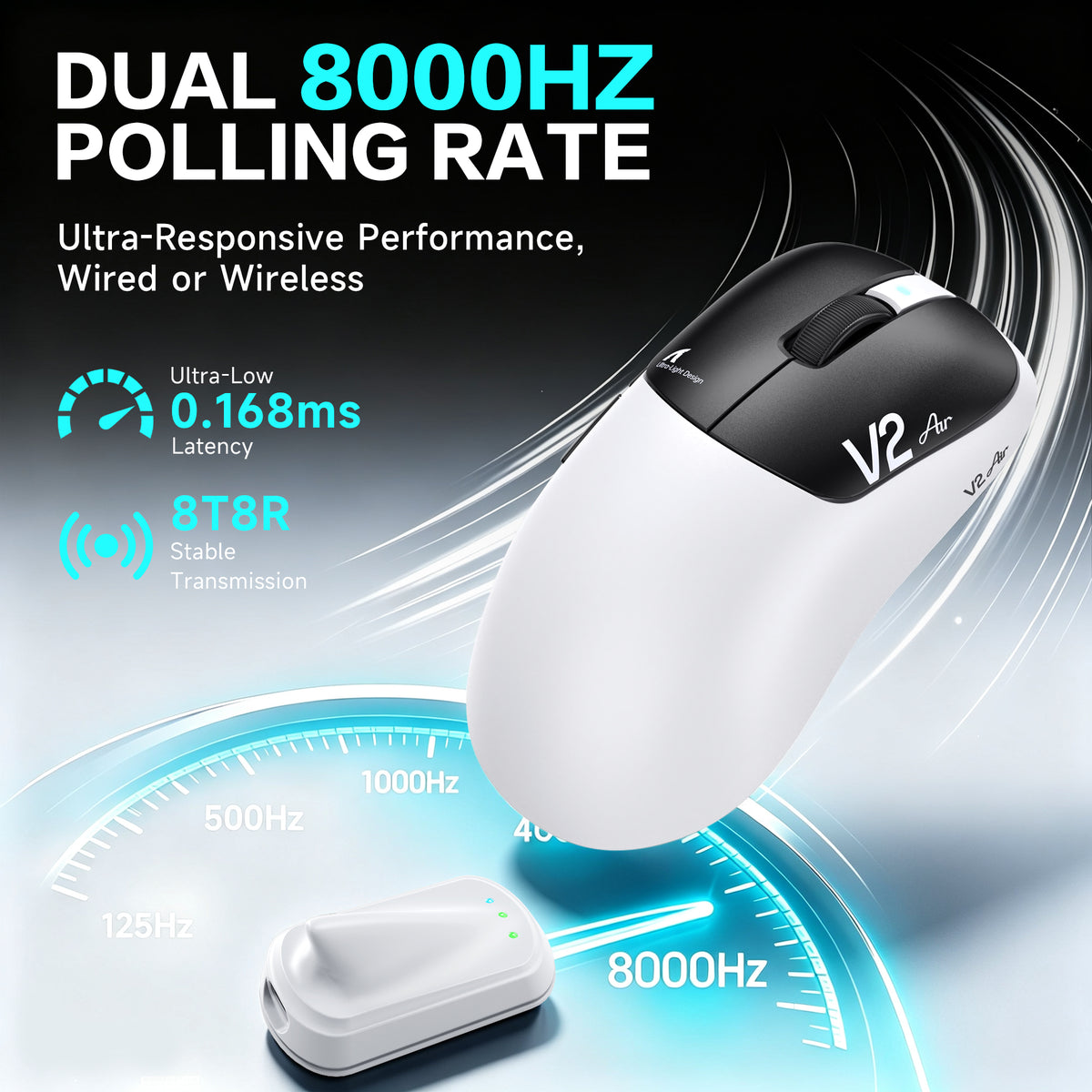 Souris gaming sans fil ergonomique ATTACK SHARK V2 AIR PAW3955MAX
