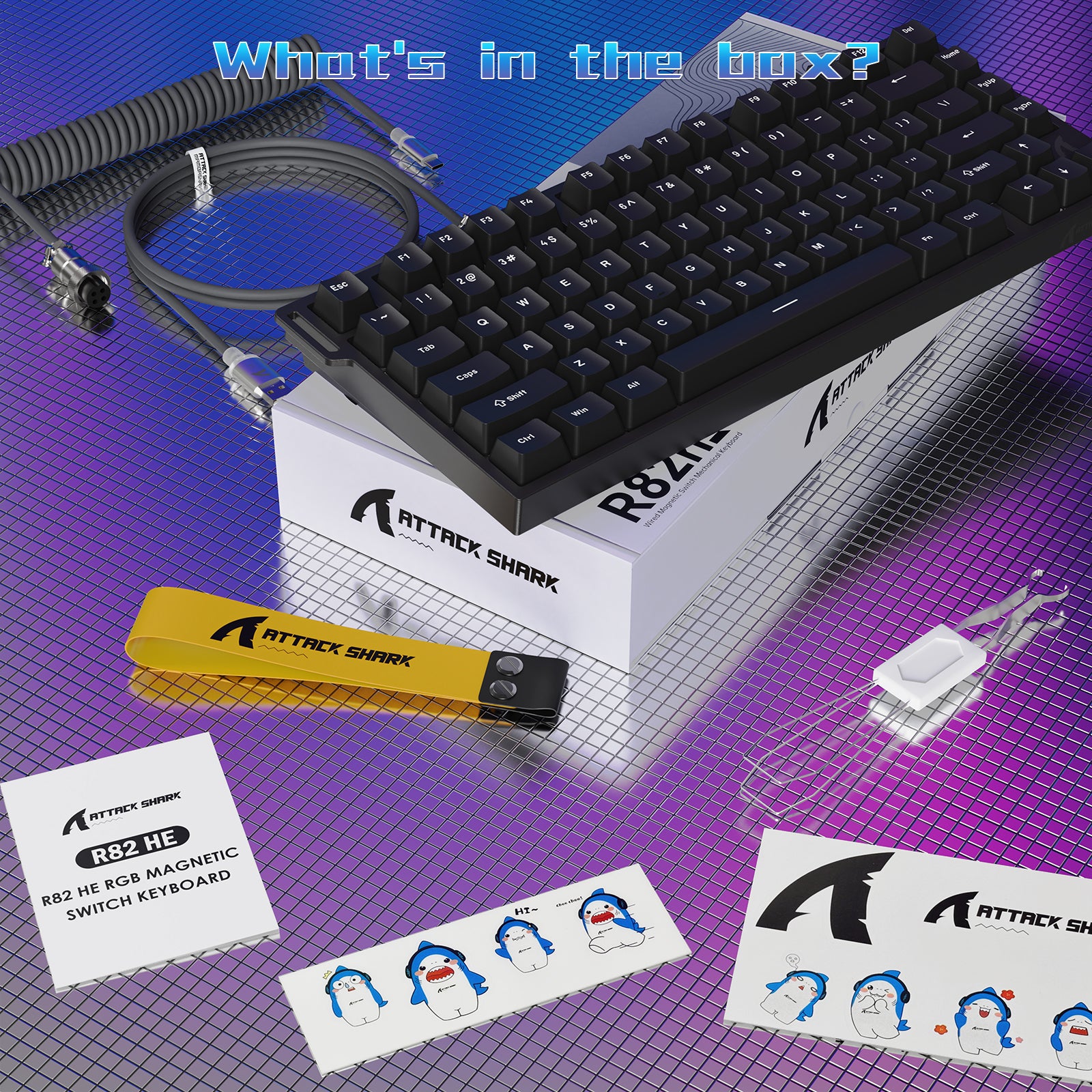 Clavier de jeu filaire ATTACK SHARK R82 HE 75 % avec câble LED C01ULTRA