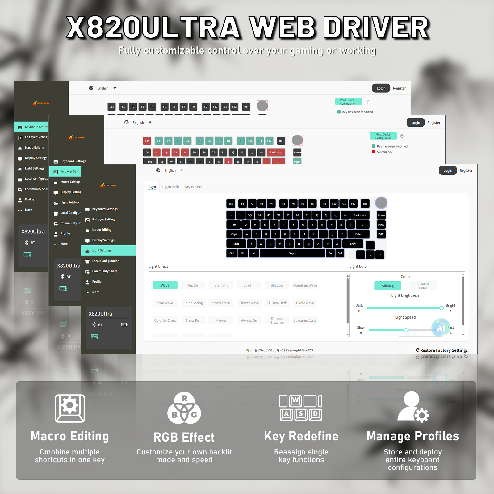 Clavier mécanique ATTACK SHARK X820ULTRA avec câble en spirale C01ULTRA