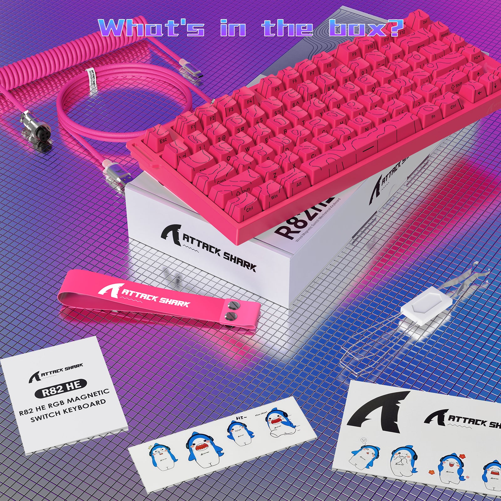 Clavier de jeu filaire ATTACK SHARK R82 HE 75 % avec câble LED C01ULTRA