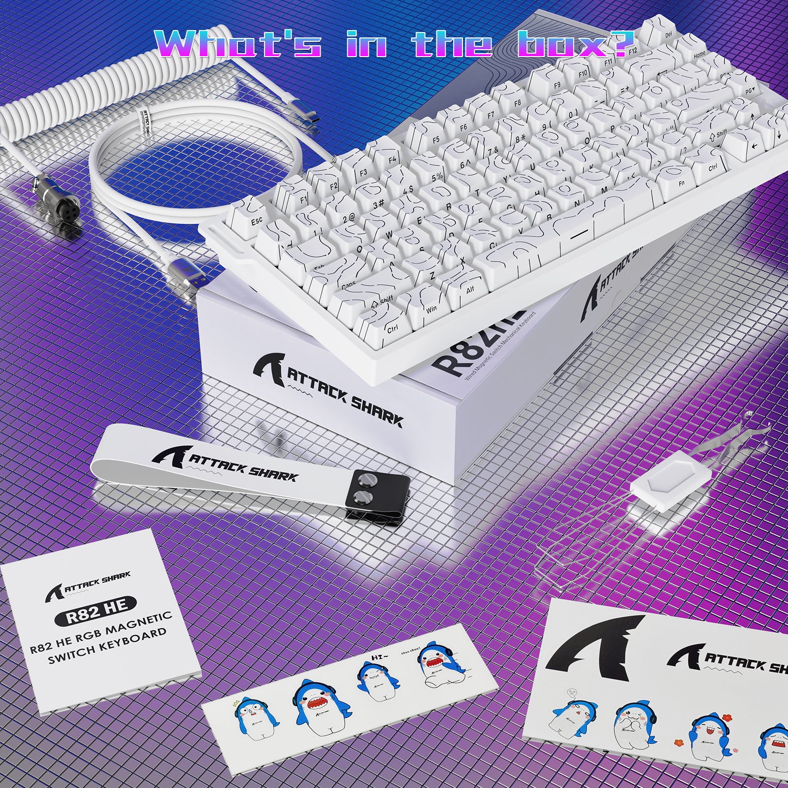 Clavier de jeu filaire ATTACK SHARK R82 HE 75 % avec câble LED C01ULTRA
