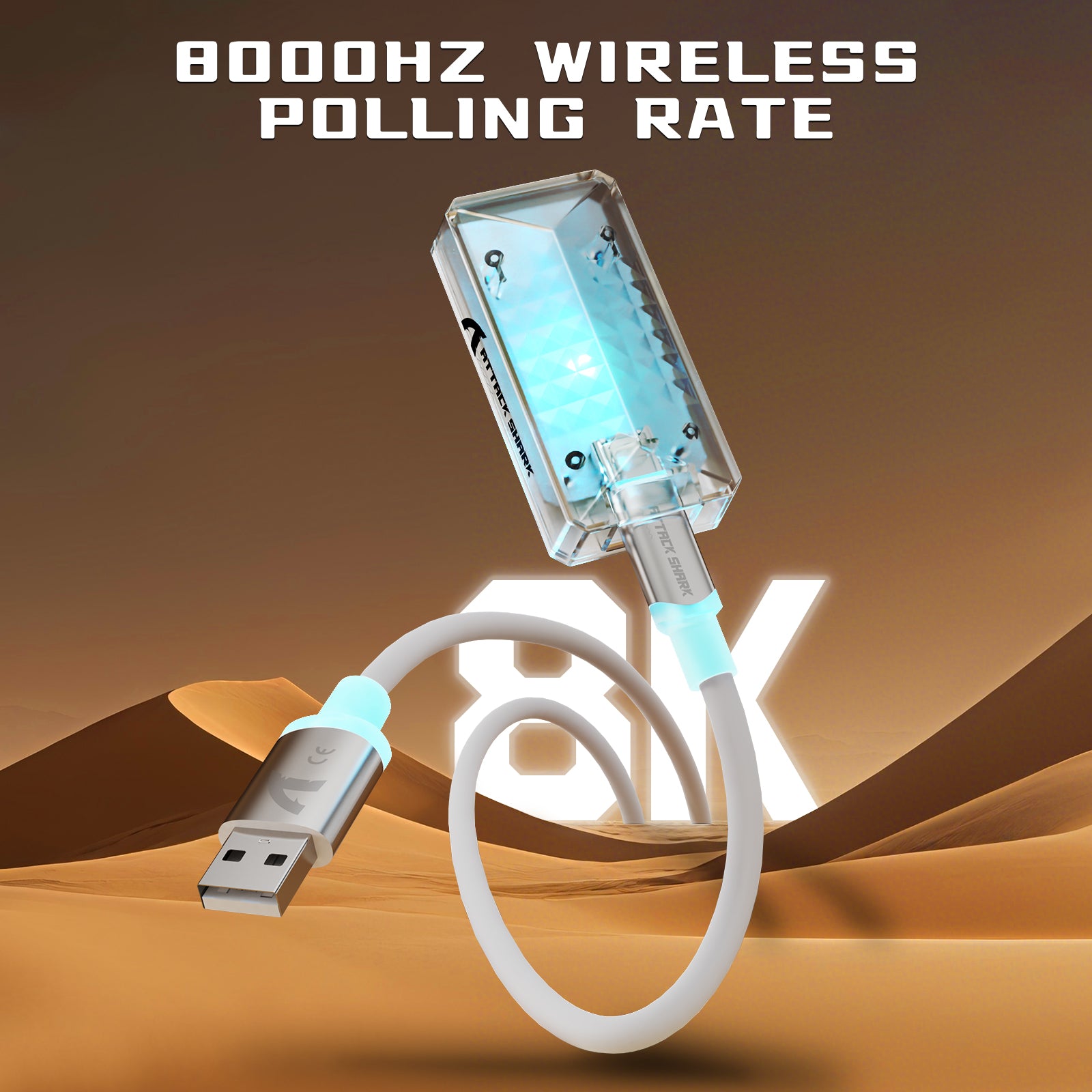 Souris de jeu sans fil ATTACK SHARK V5 8 kHz PAW3950MAX avec câble C06 Ultra