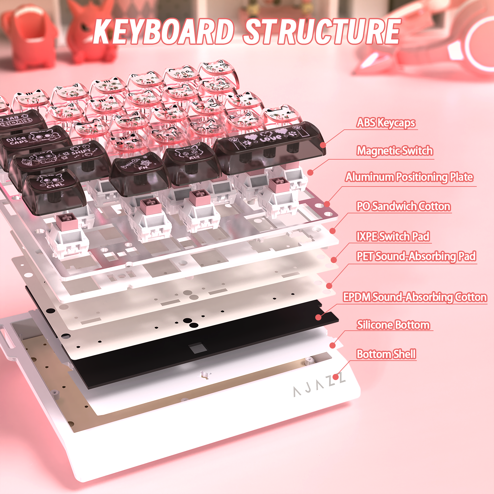 Clavier de jeu filaire à une main ATTACK SHARK X AJAZZ AK029