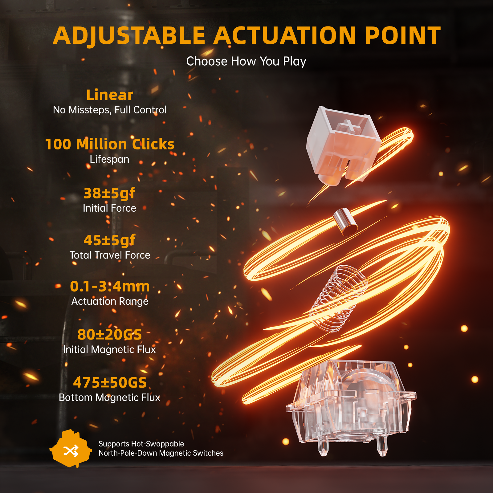 Clavier ATTACK SHARK R68 HE en fibre de carbone avec interrupteurs magnétiques à déclenchement rapide