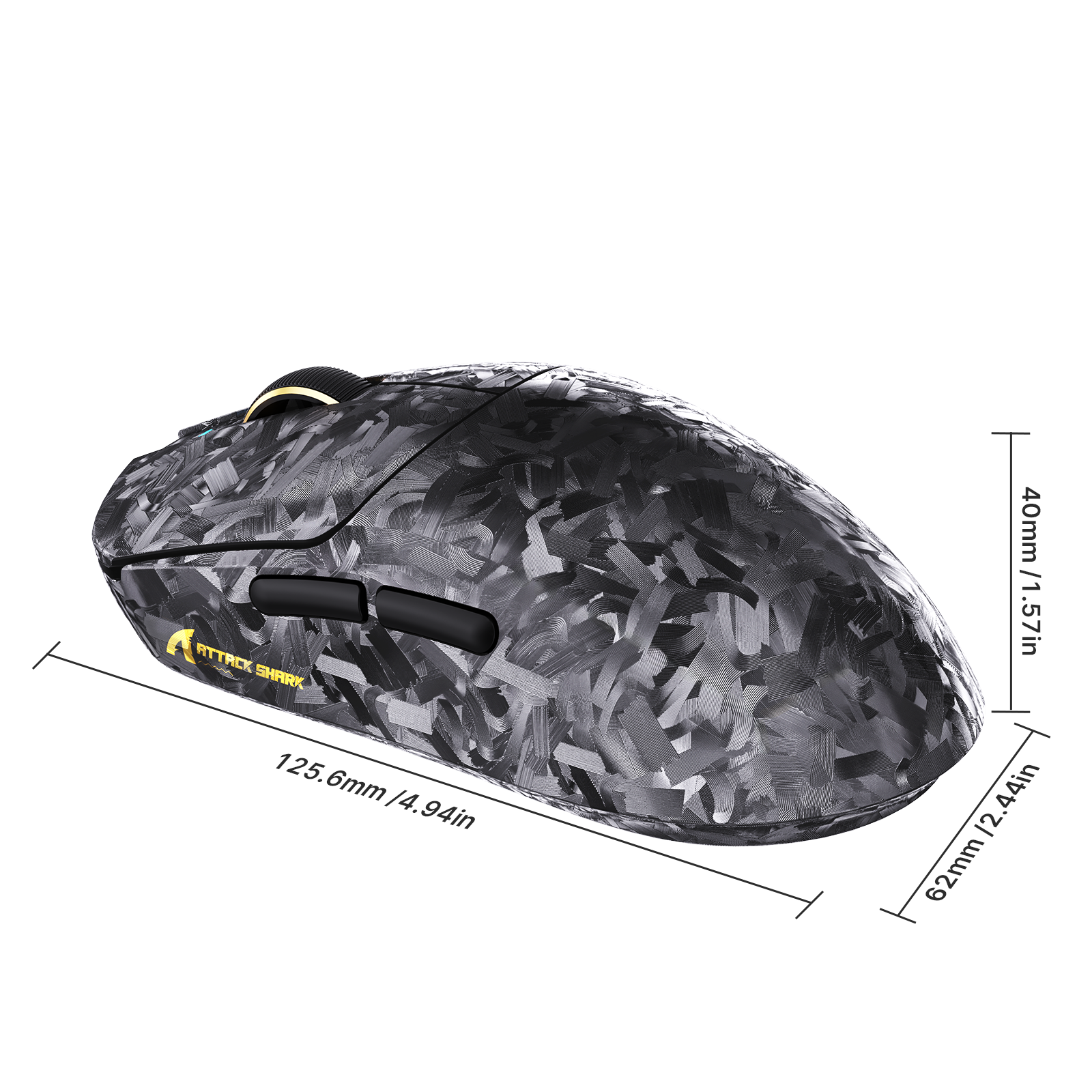 Souris de jeu sans fil ATTACK SHARK RS3 ULTRA en fibre de carbone PAW3955MAX