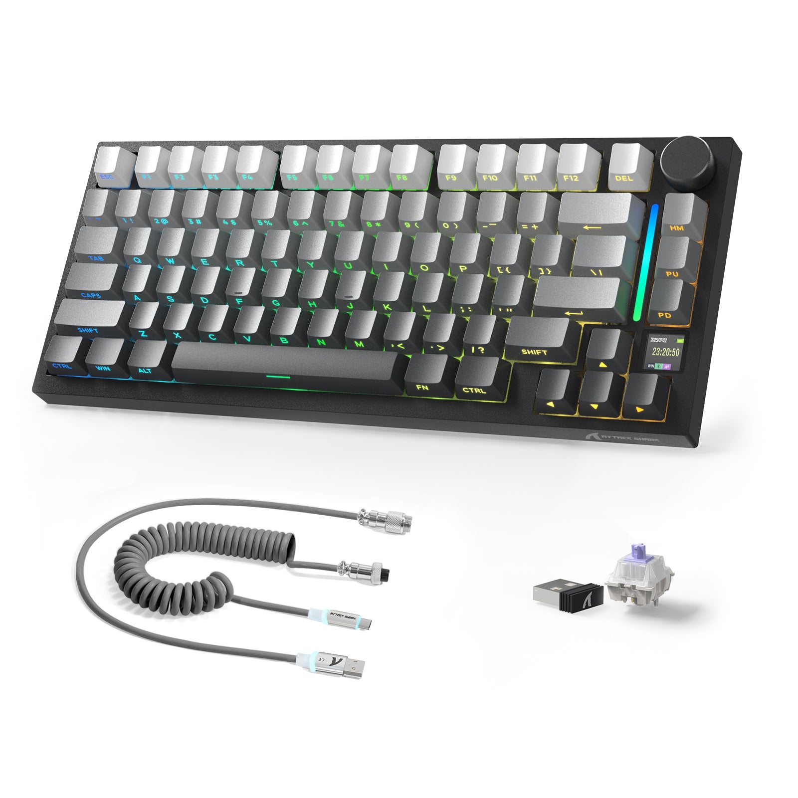 Clavier mécanique ATTACK SHARK X820ULTRA avec câble en spirale C01ULTRA