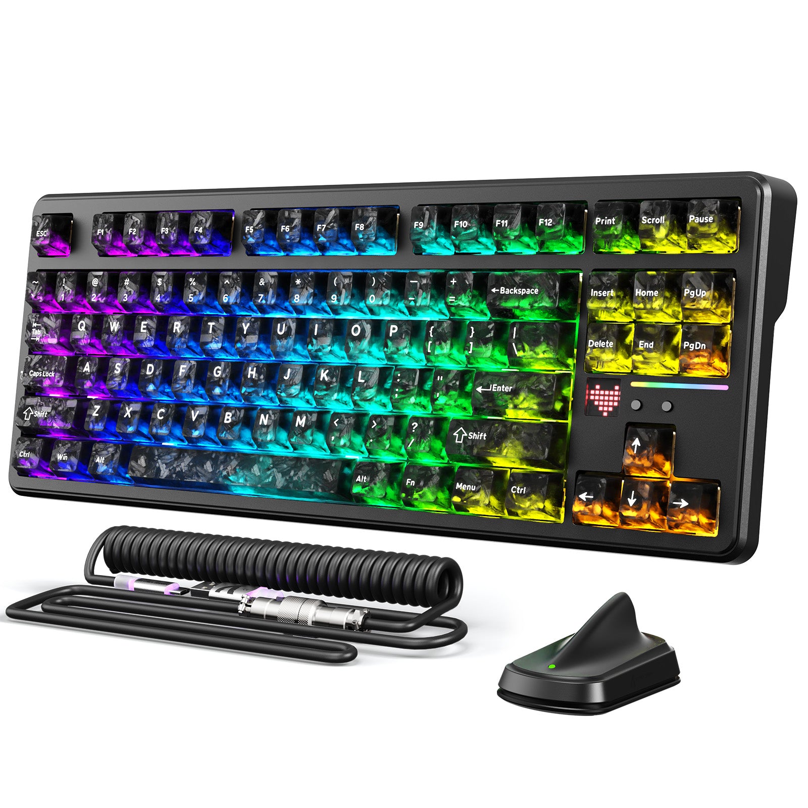 Clavier Gaming Sans Fil ATTACK SHARK X87 ULTRA avec Récepteur 8KHz et Câble RGB en Spirale