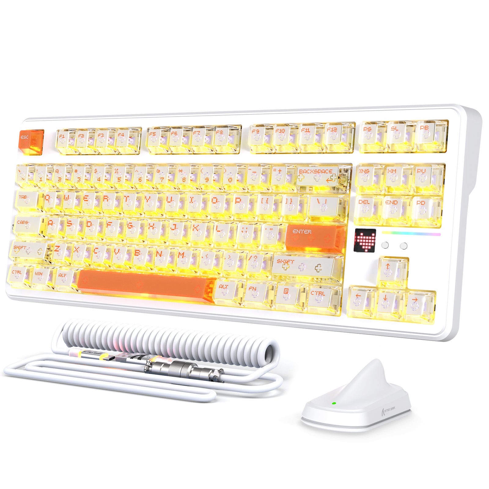Clavier Gaming Sans Fil ATTACK SHARK X87 ULTRA avec Récepteur 8KHz et Câble RGB en Spirale