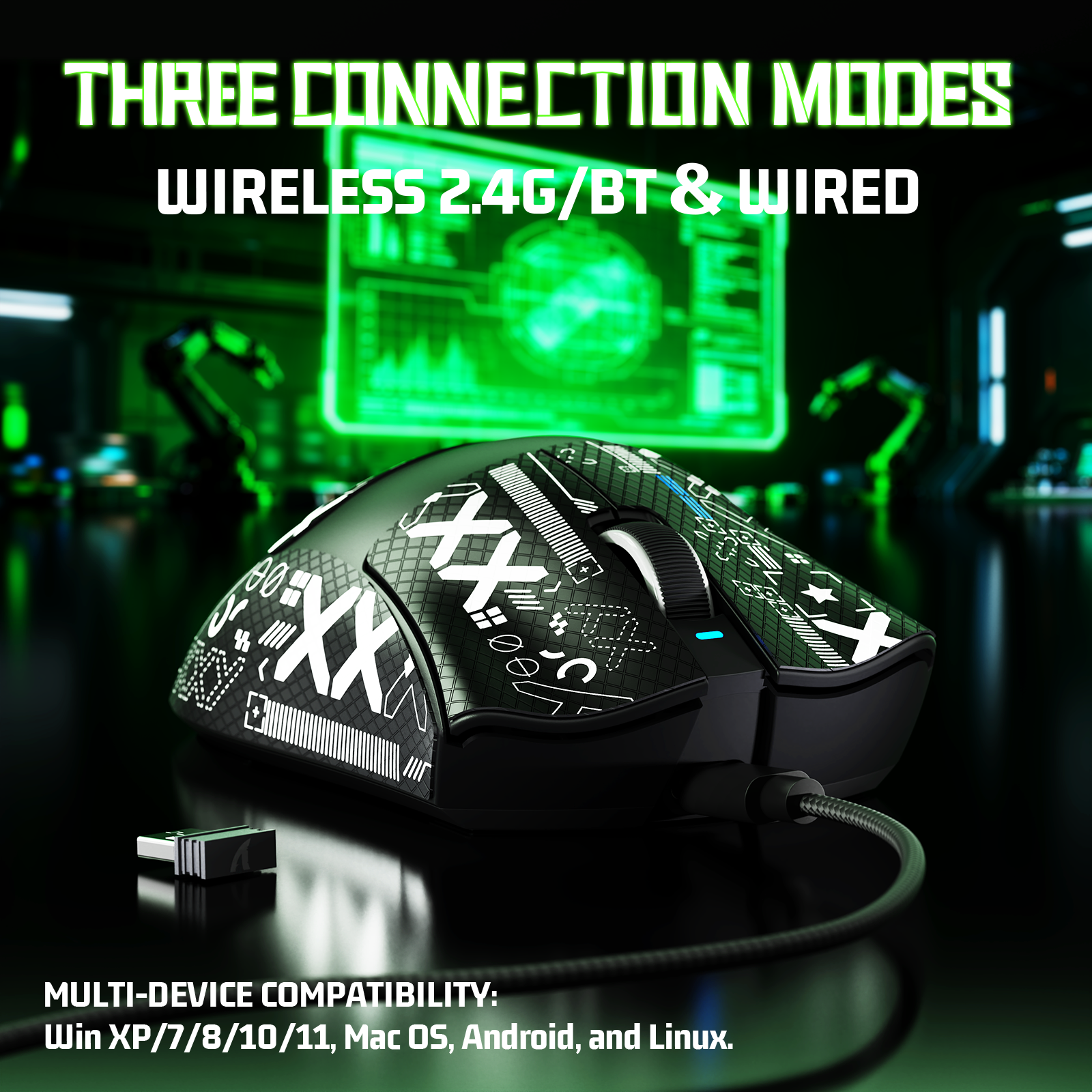 Souris de jeu ultra-légère à trois modes ATTACK SHARK V3