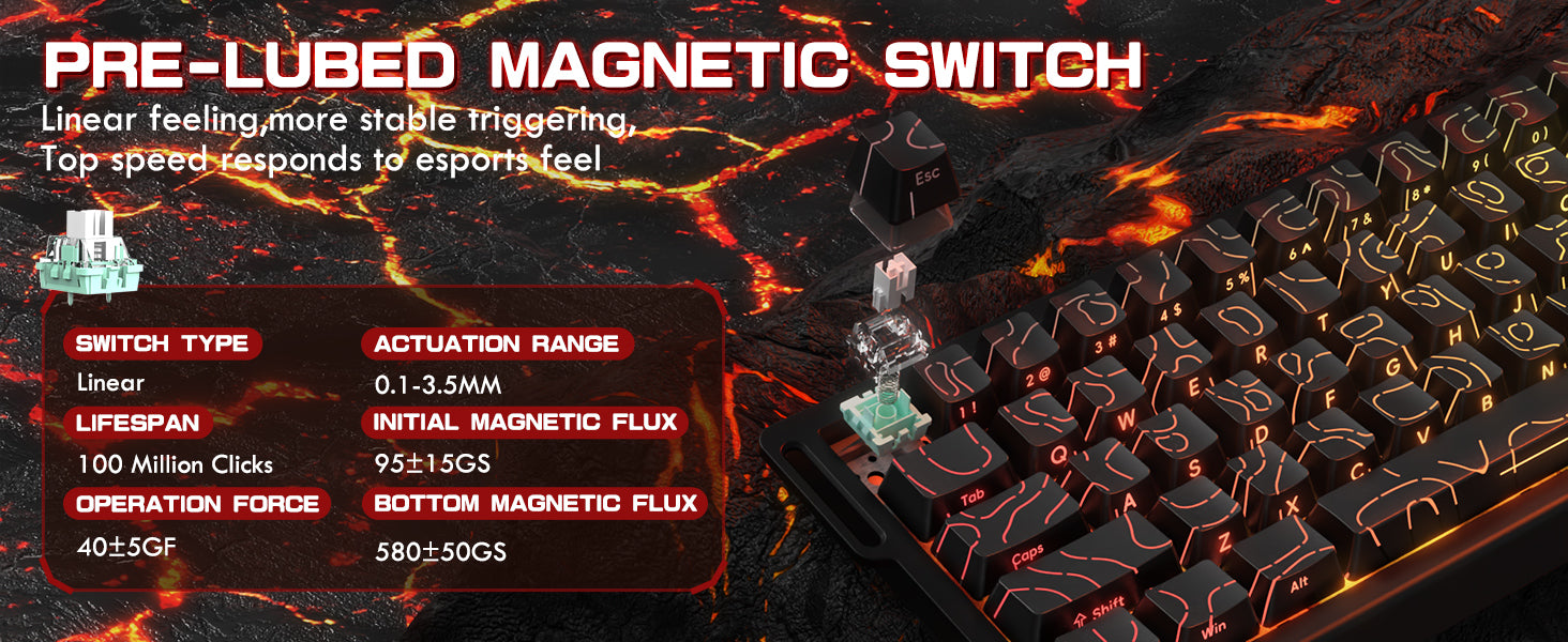 Clavier à déclenchement rapide ATTACK SHARK X68 HE avec interrupteur magnétique et câble spiralé C01PRO