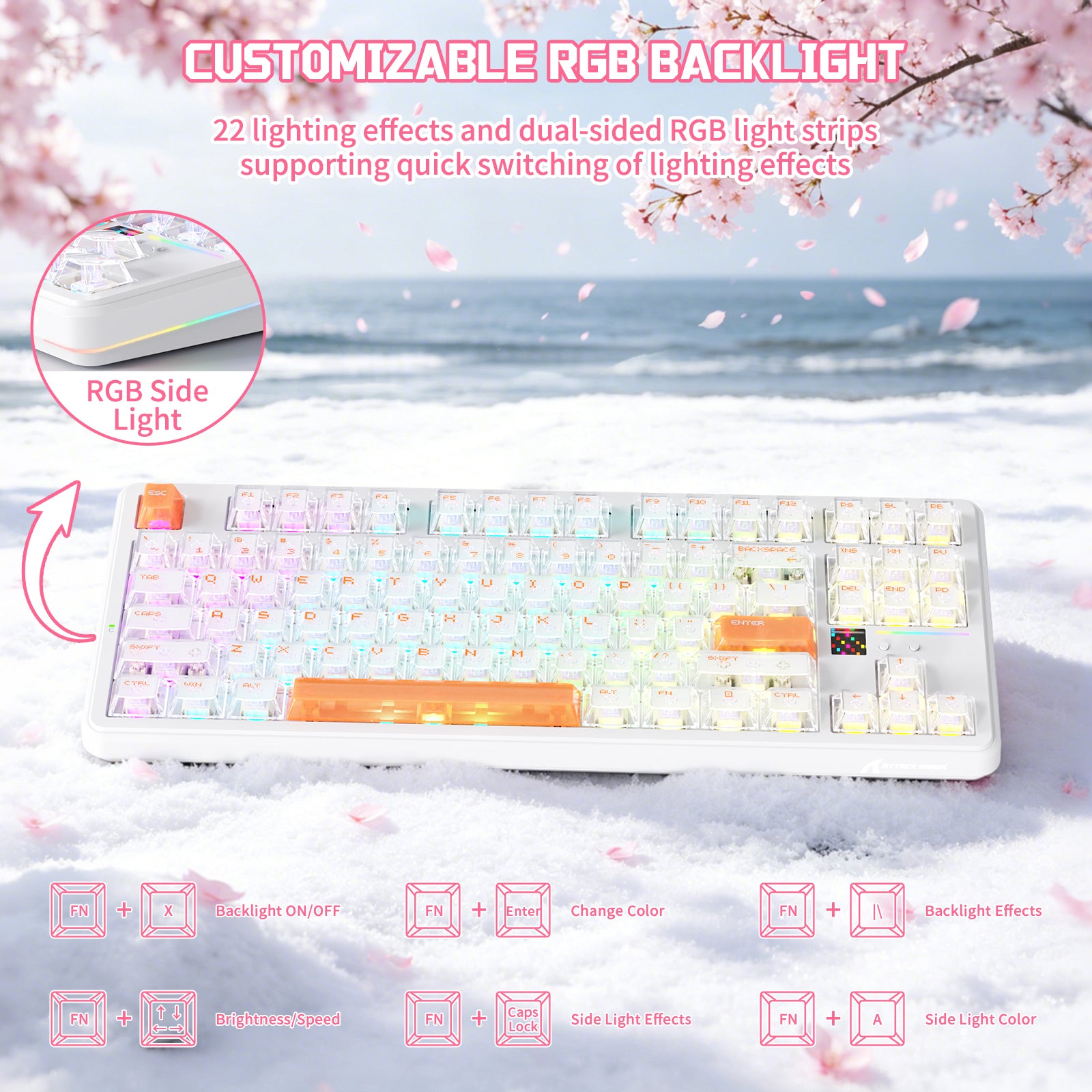 Clavier Mécanique Sans Fil ATTACK SHARK X87 ULTRA avec Récepteur Sans Fil 8K