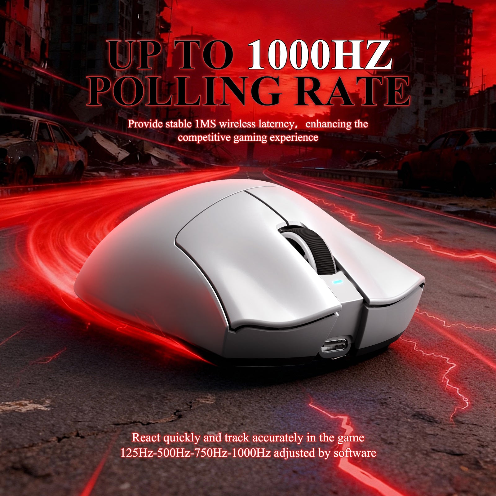 Souris de jeu tri-mode ultra-légère ATTACK SHARK V3PRO avec station de charge