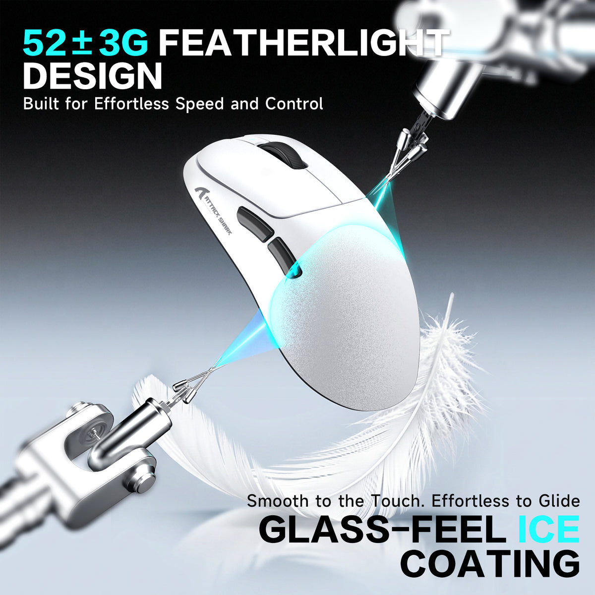 Souris gaming sans fil ergonomique ATTACK SHARK V2 AIR PAW3955MAX