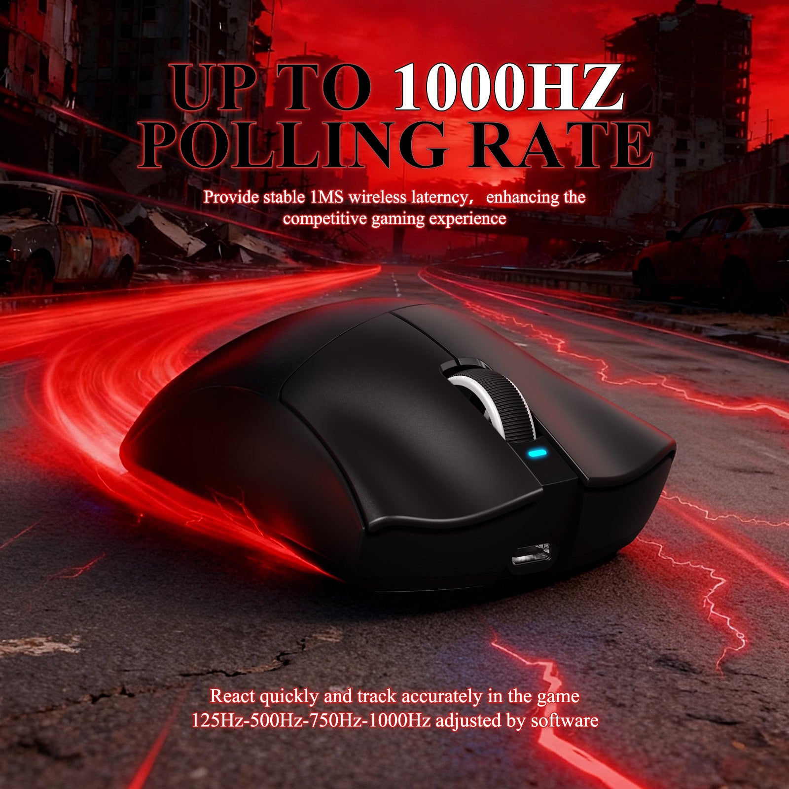 Souris de jeu tri-mode ultra-légère ATTACK SHARK V3PRO avec station de charge