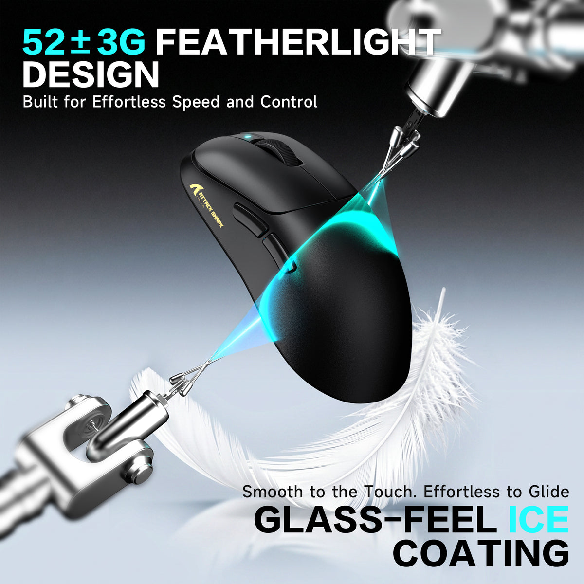 Souris gaming sans fil ergonomique ATTACK SHARK V2 AIR PAW3955MAX