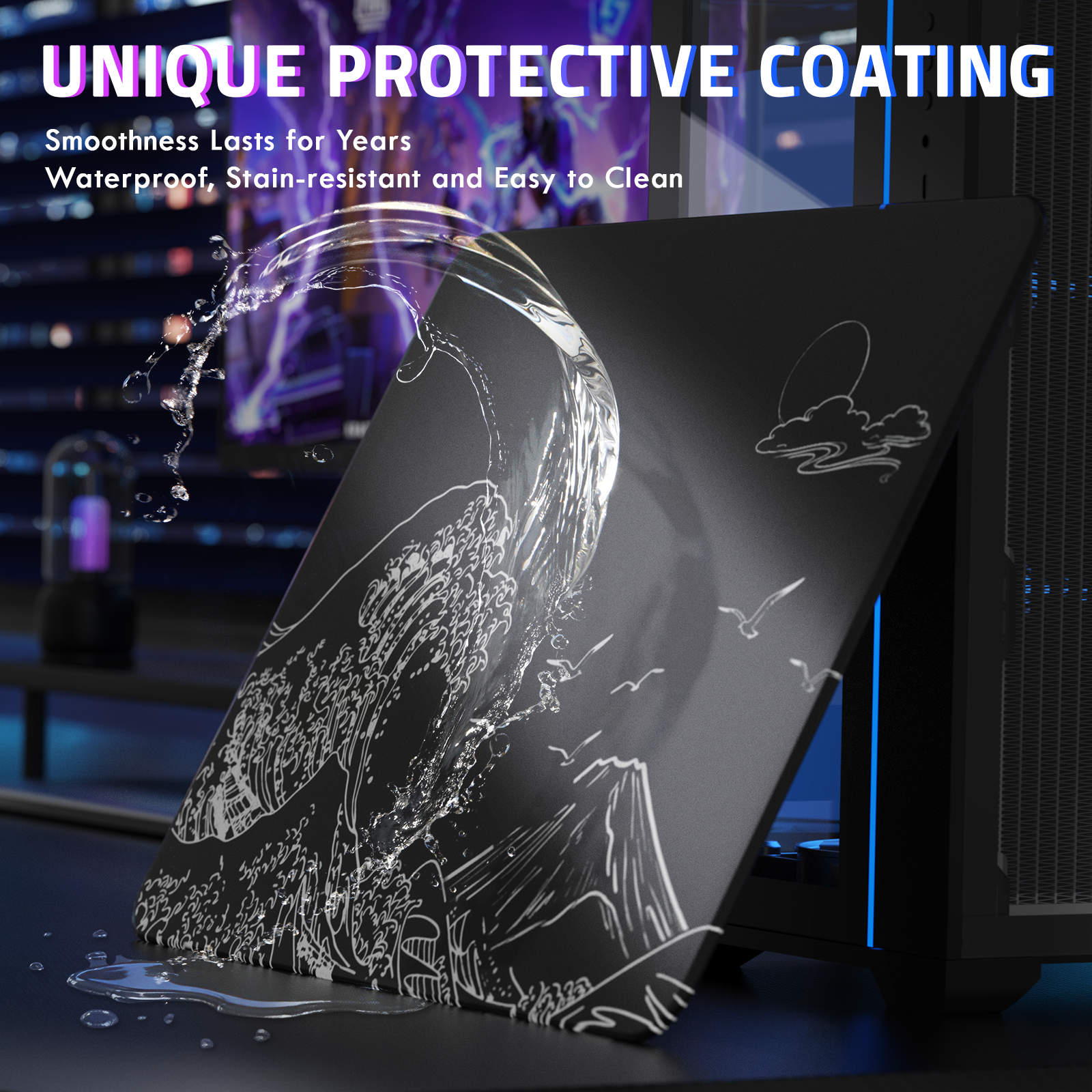 Tapis de souris gaming en verre trempé ATTACK SHARK CM05