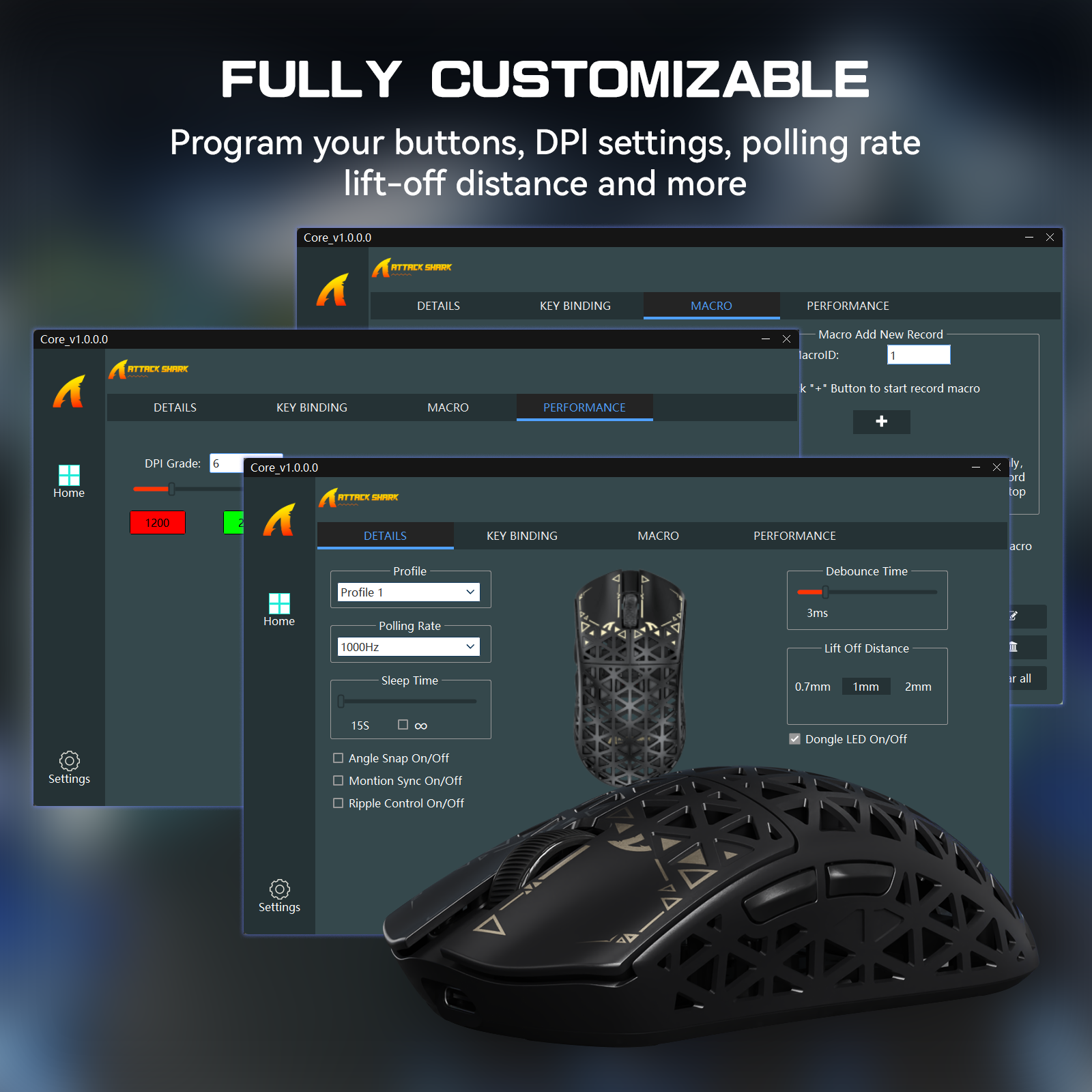 Souris gaming sans fil ATTACK SHARK R5 ULTRA en fibre de carbone 8K PAW3950MAX