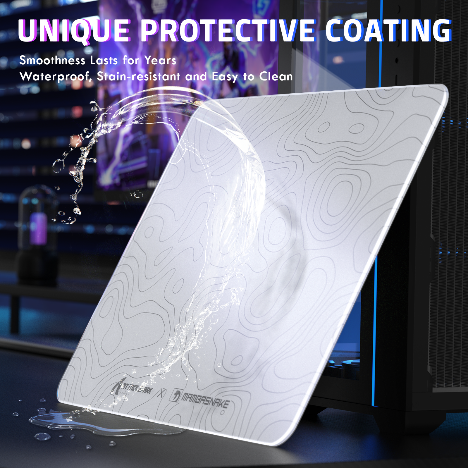 Tapis de souris gaming en verre trempé ATTACK SHARK CM05