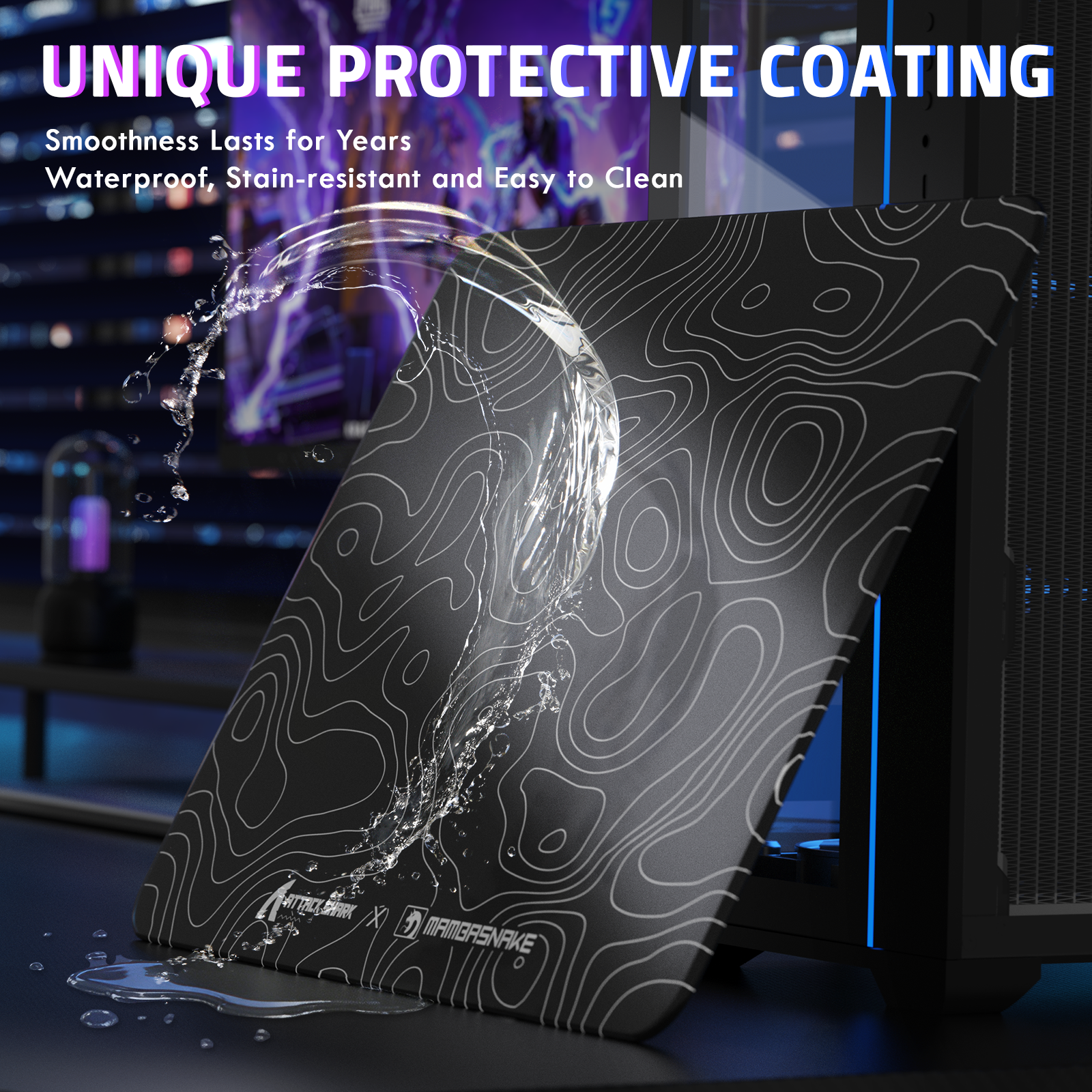 Tapis de souris gaming en verre trempé ATTACK SHARK CM05