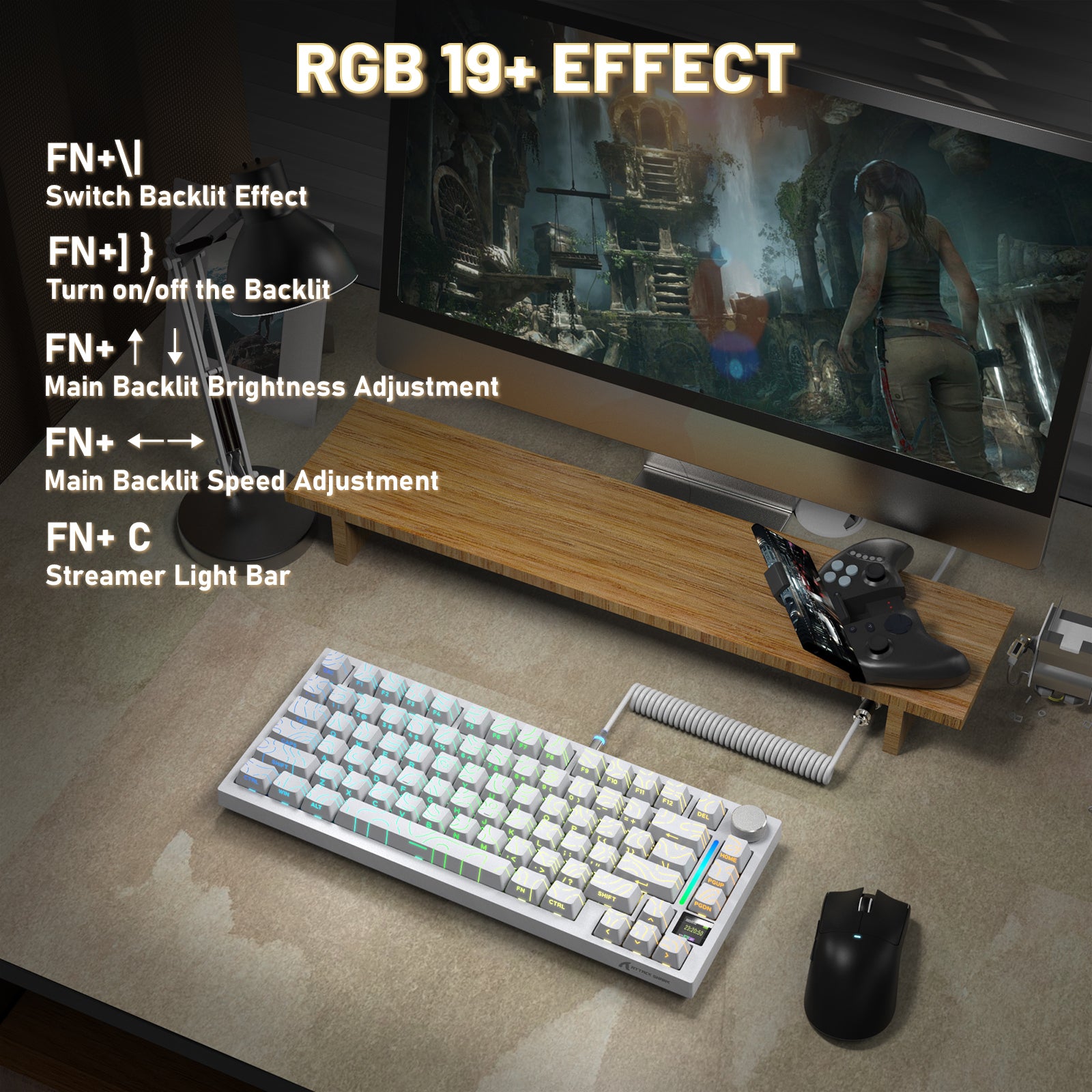 Clavier mécanique ATTACK SHARK X820ULTRA avec câble en spirale C01ULTRA