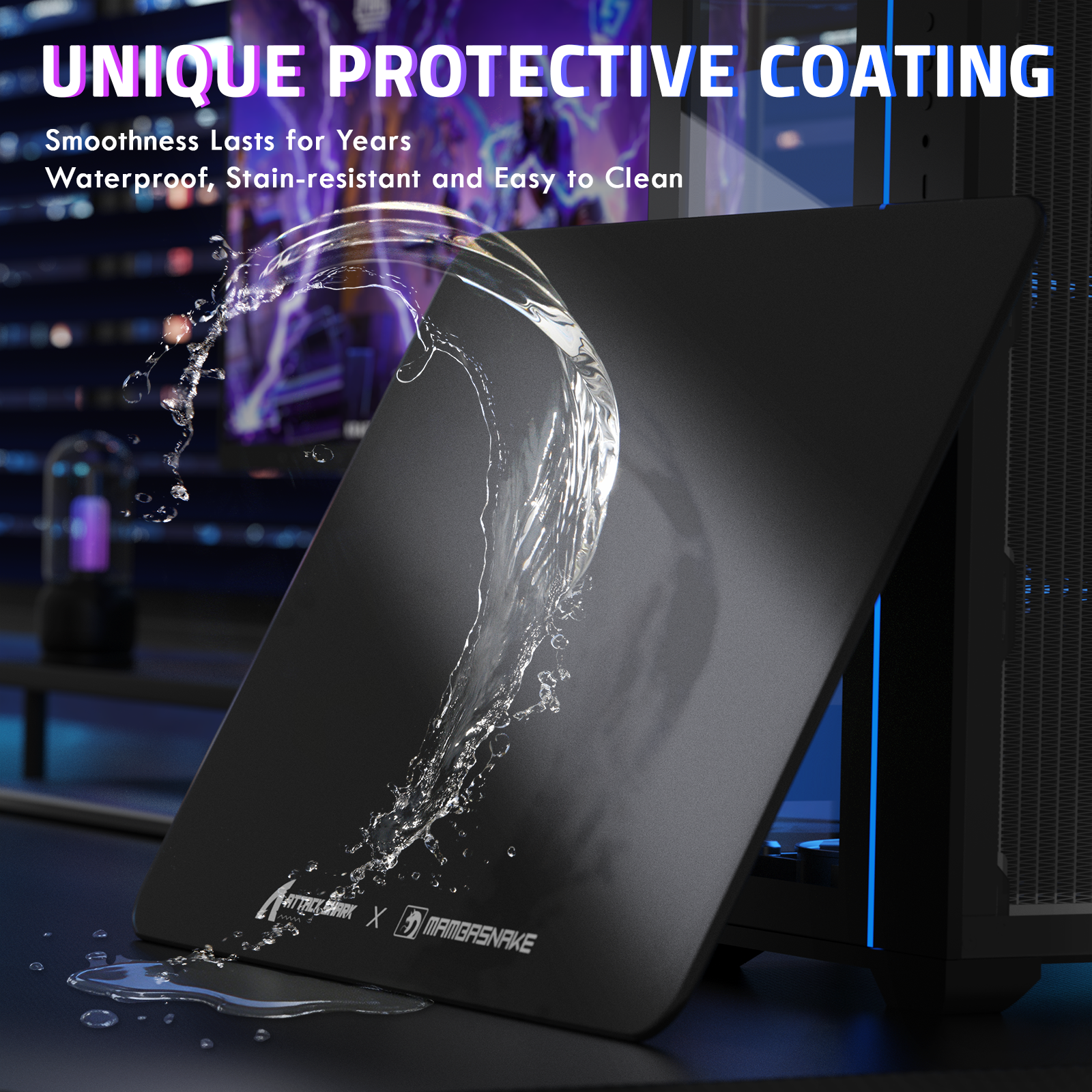 Tapis de souris gaming en verre trempé ATTACK SHARK CM05