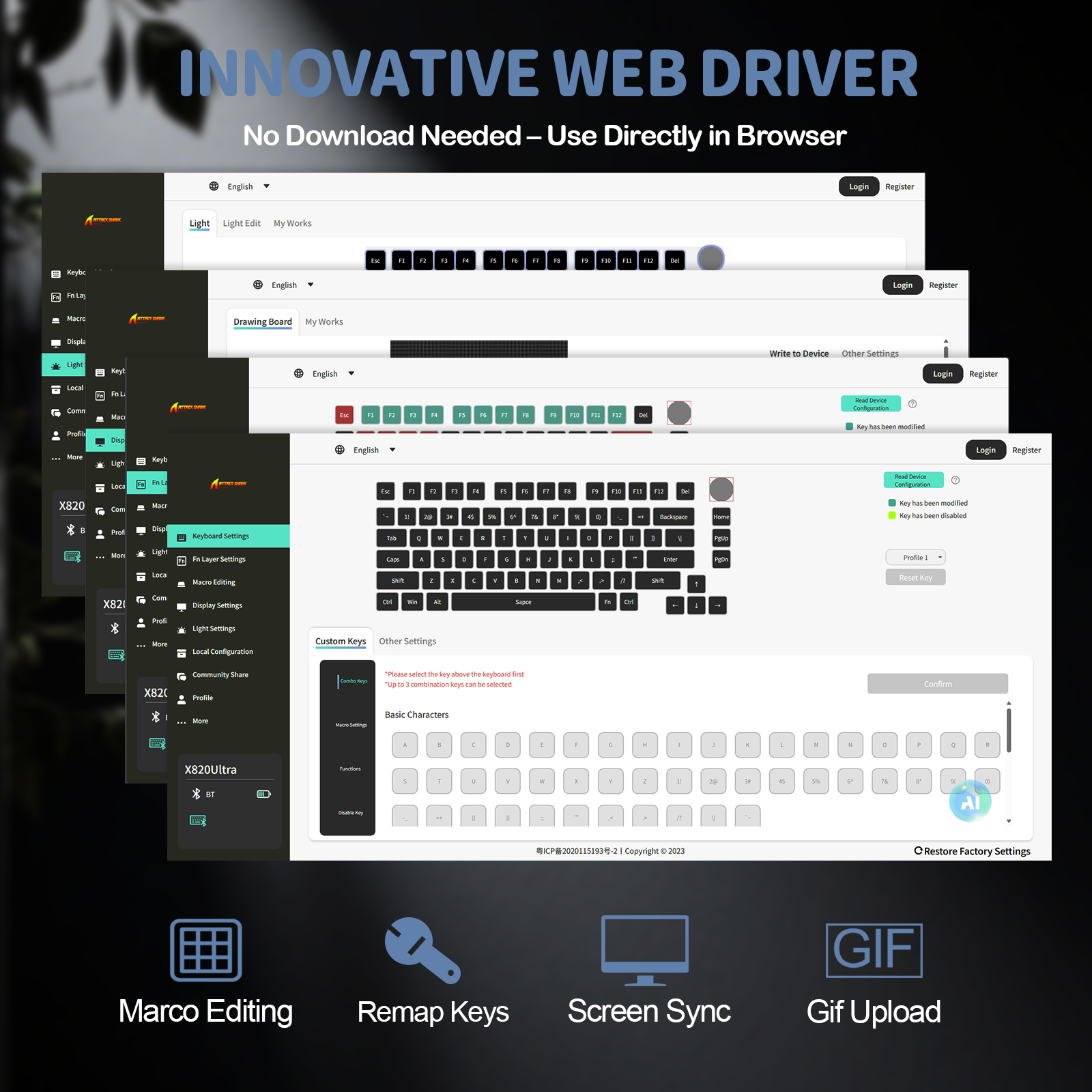Clavier mécanique à joint tri-mode ATTACK SHARK X820Ultra