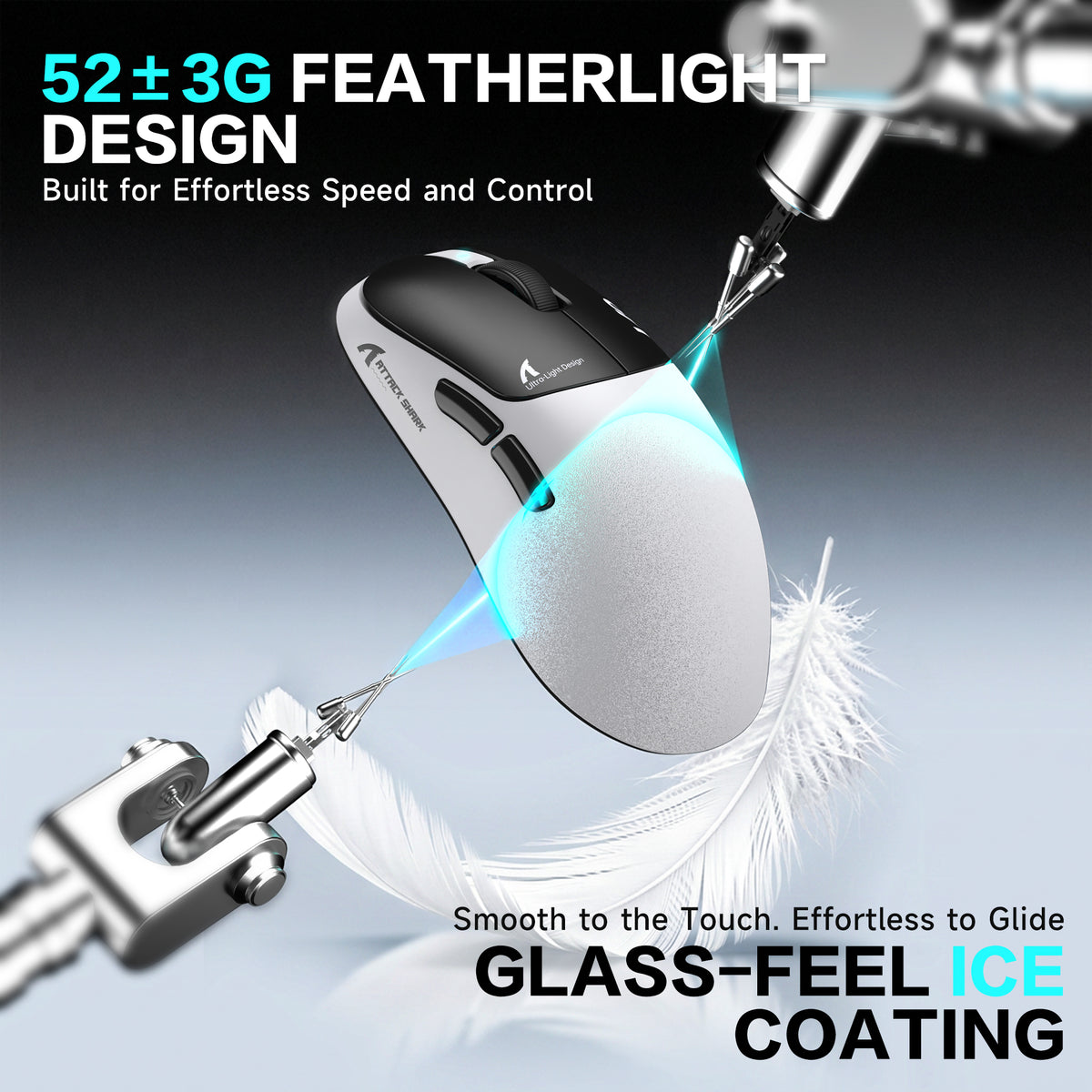 Souris gaming sans fil ergonomique ATTACK SHARK V2 AIR PAW3955MAX