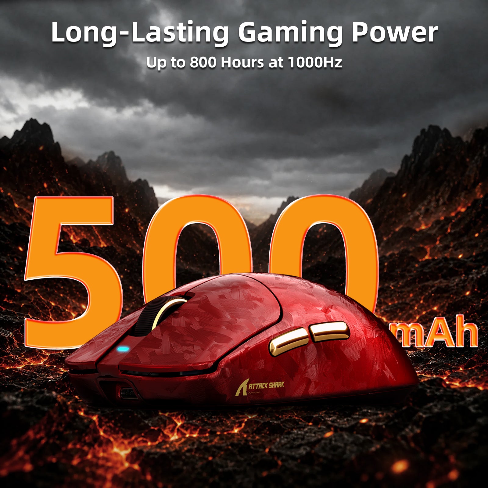 Souris de jeu sans fil ATTACK SHARK RS3 ULTRA en fibre de carbone PAW3955MAX avec câble LED Ultra C06