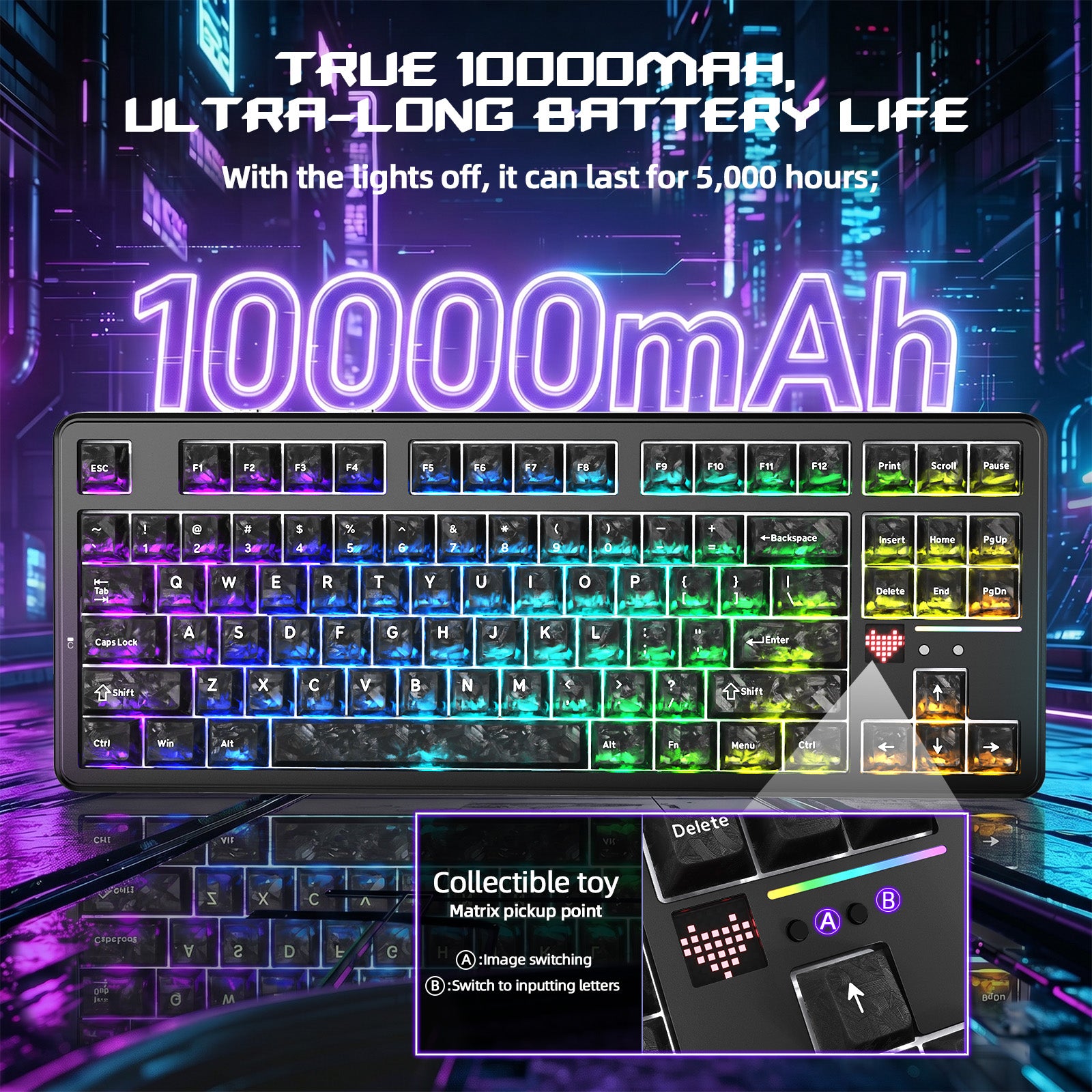 Clavier Gaming Sans Fil ATTACK SHARK X87 ULTRA avec Récepteur 8KHz et Câble RGB en Spirale
