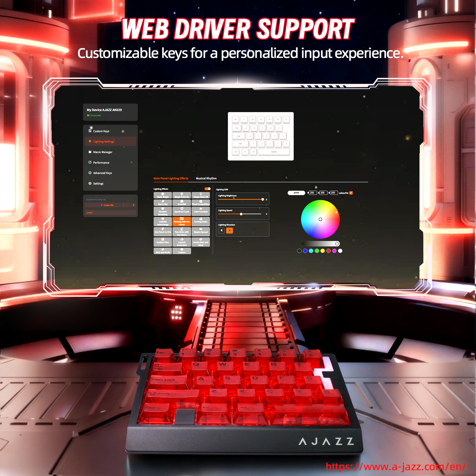 Clavier de jeu filaire à une main ATTACK SHARK X AJAZZ AK029