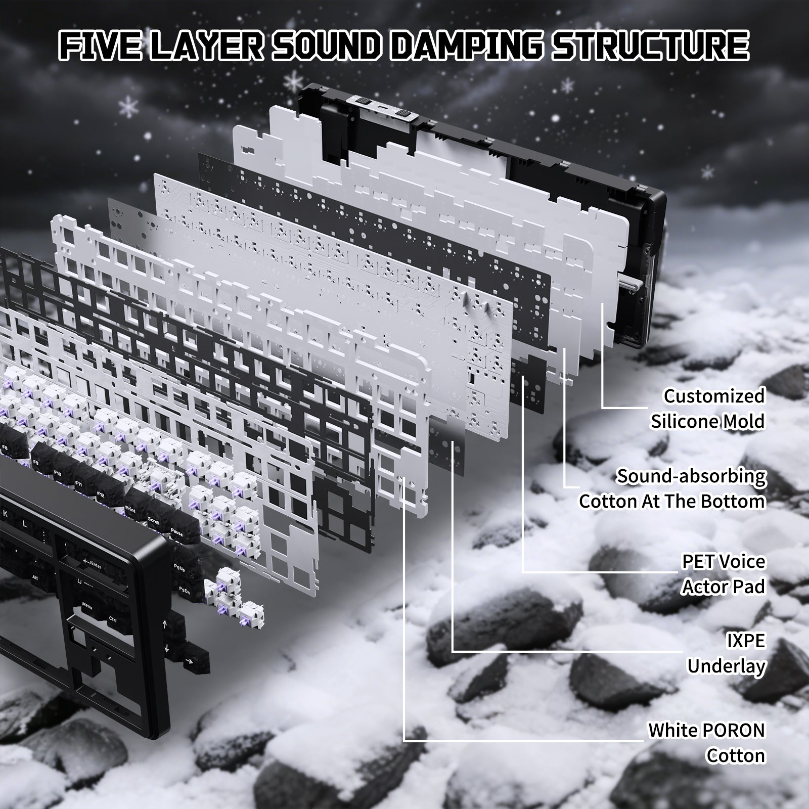 Clavier Mécanique Sans Fil ATTACK SHARK X87 ULTRA avec Récepteur Sans Fil 8K