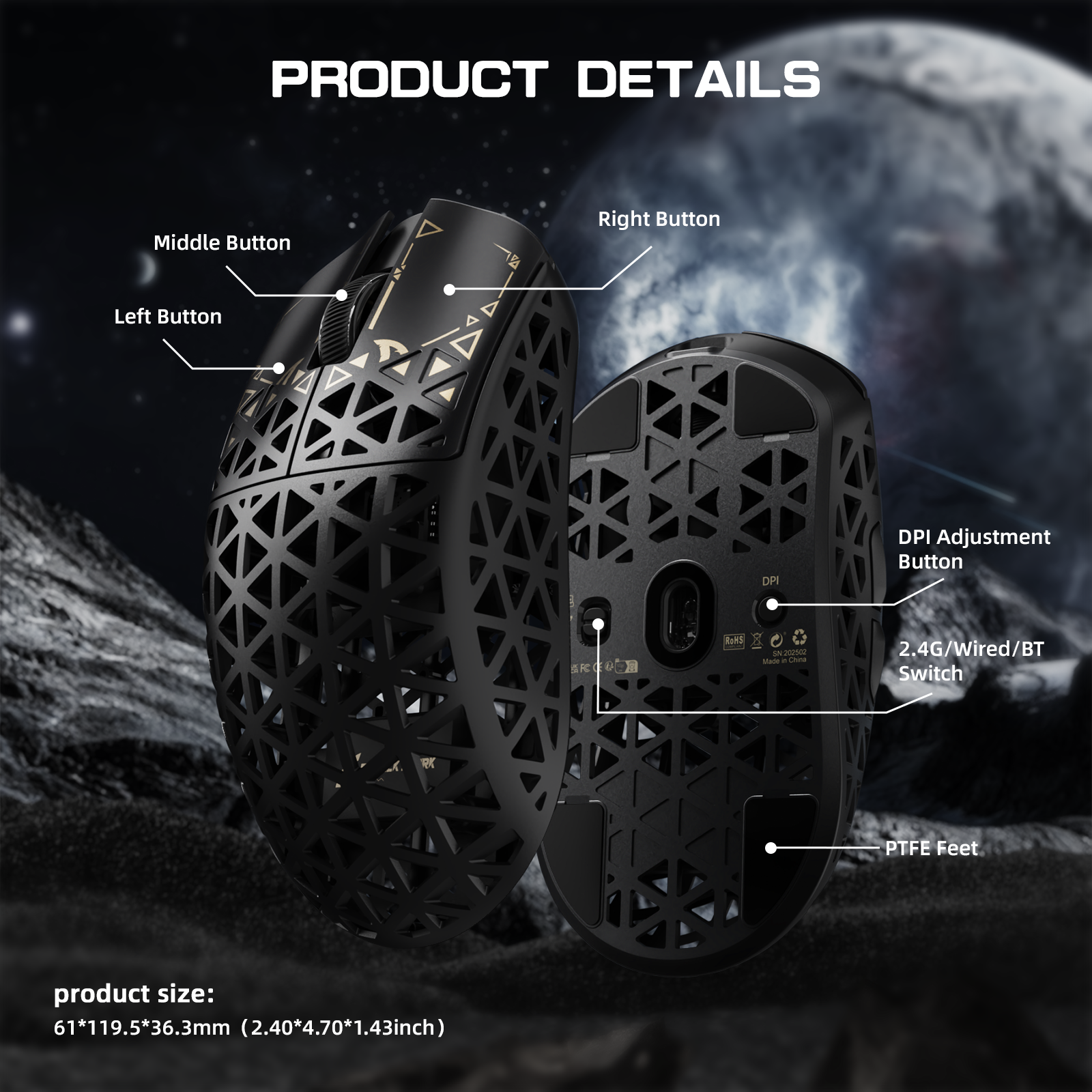 ATTACK SHARK R5 Ultra gaming mouse - Product Details