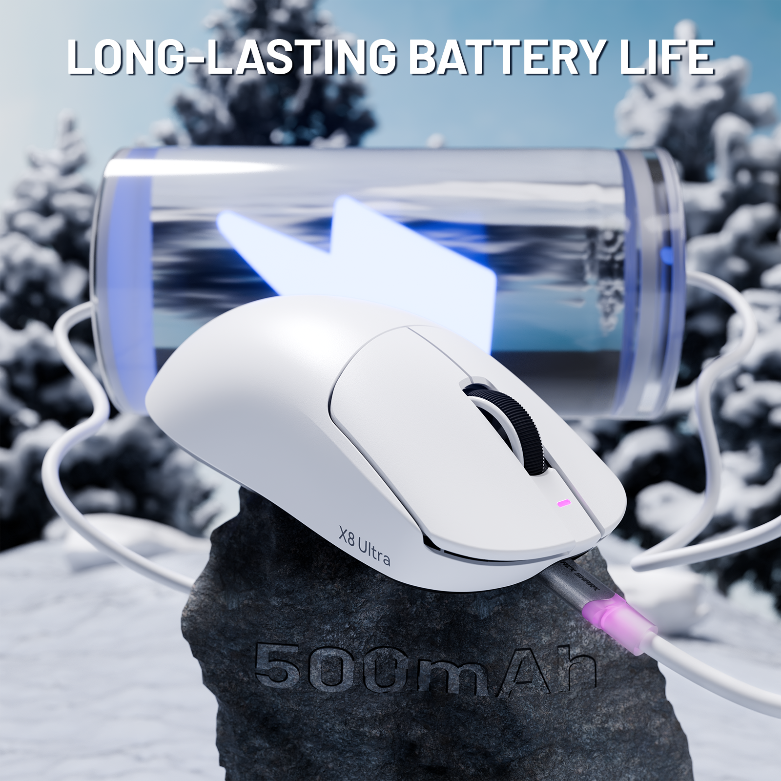 ATTACK SHARK X8 Ultra Tri-mode Wireless Gaming Mouse With C06 Ultra Cable