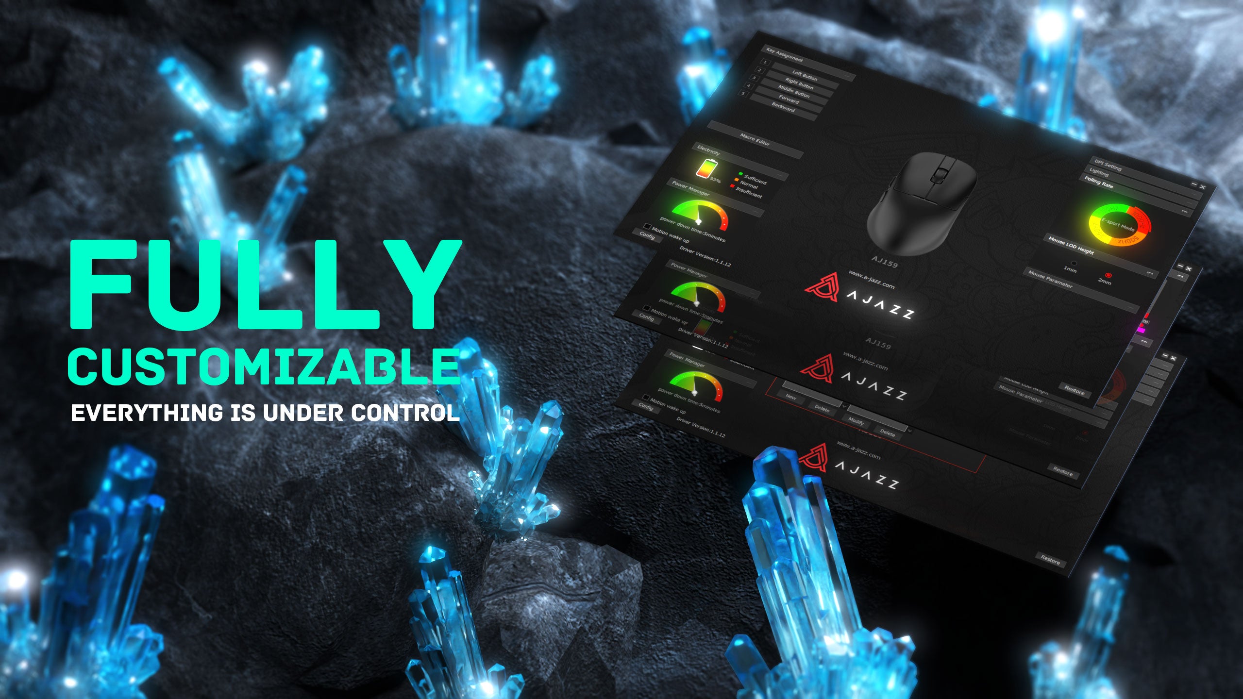 Souris de jeu triple mode 8K ATTACK SHARK x AJAZZ AJ159 APEX PAW3950