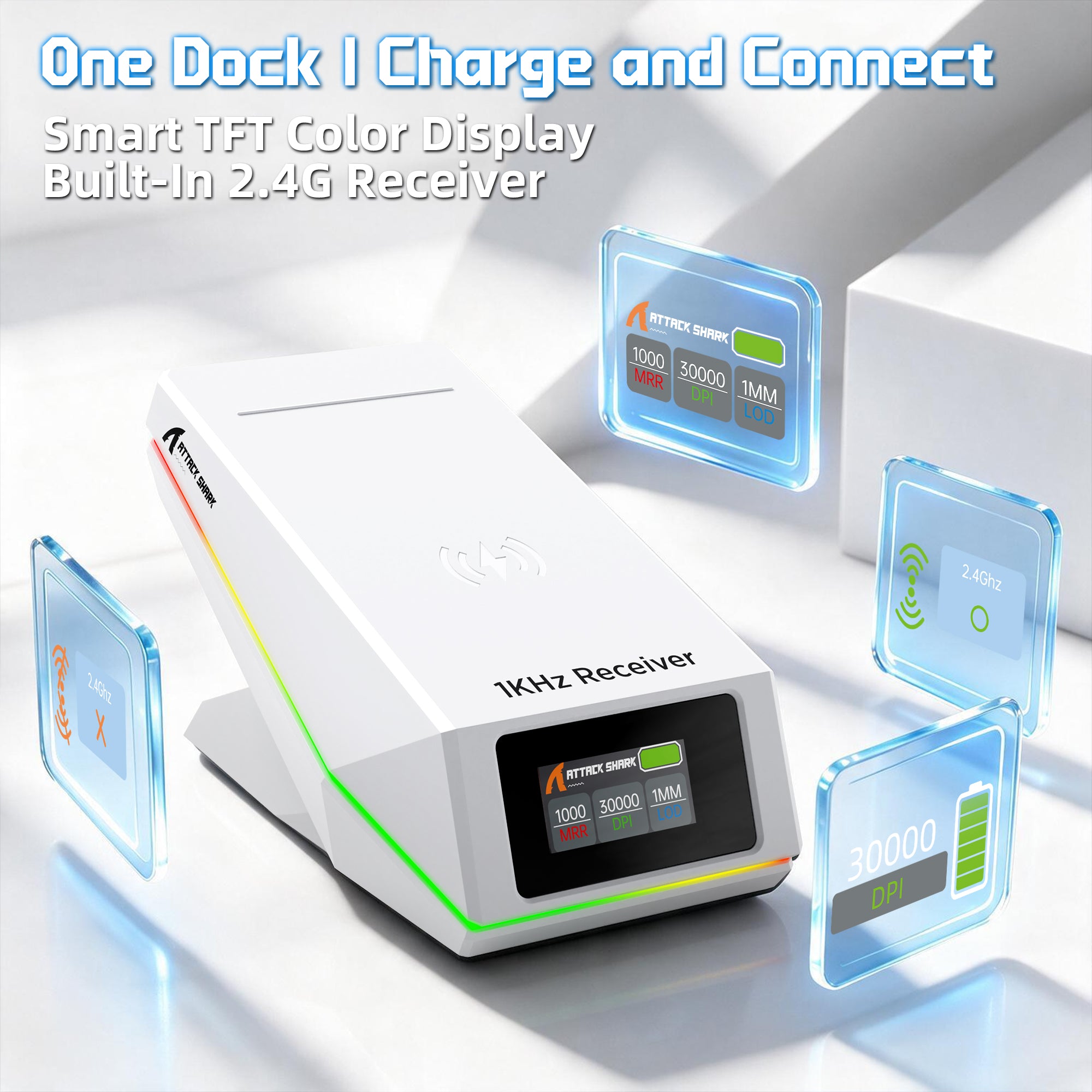 Souris de jeu sans fil ATTACK SHARK X11 PRO V2 avec station de charge et écran TFT